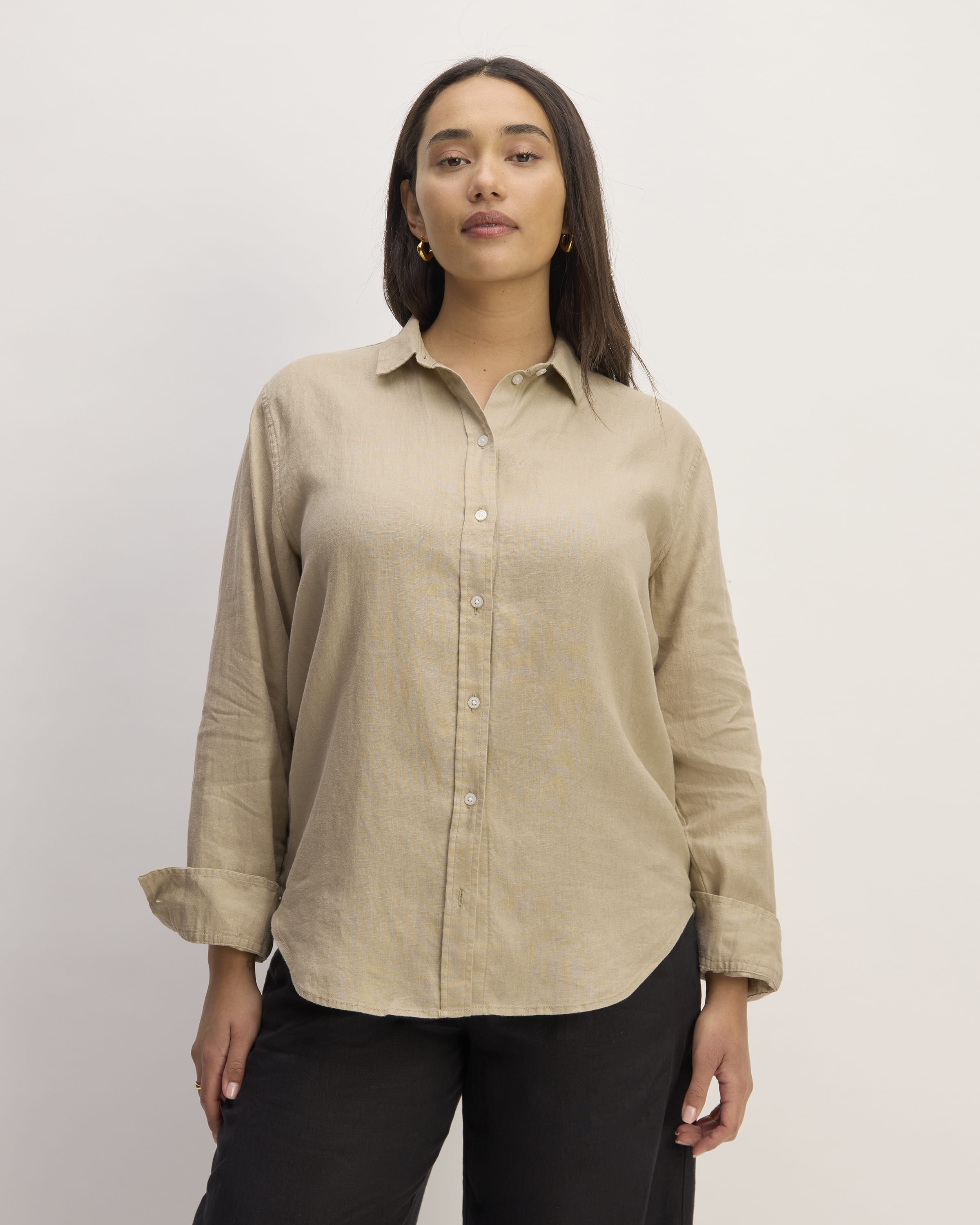 The Linen Relaxed Shirt Trench Coat Khaki – Everlane