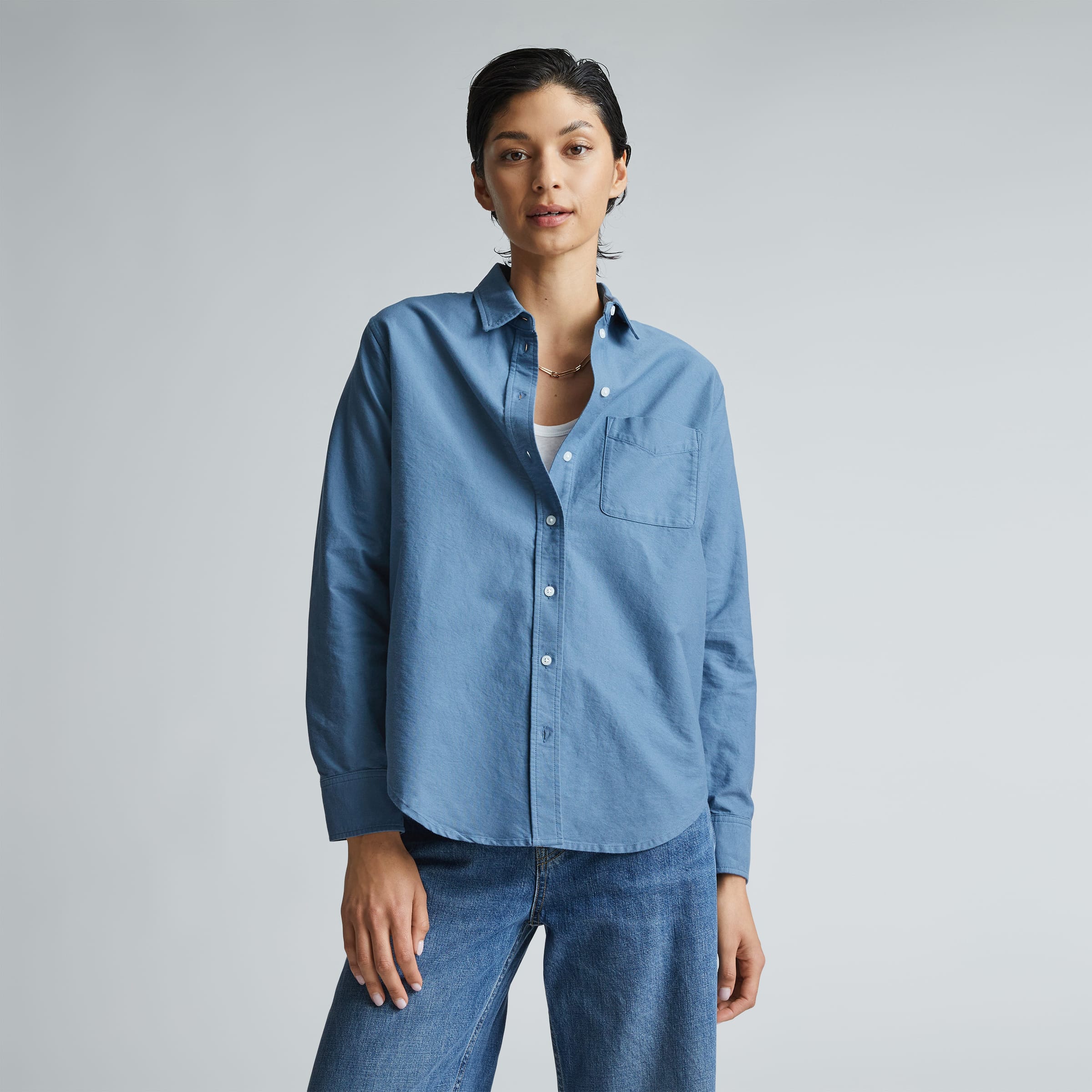 The Relaxed Oxford Shirt Bluefin – Everlane