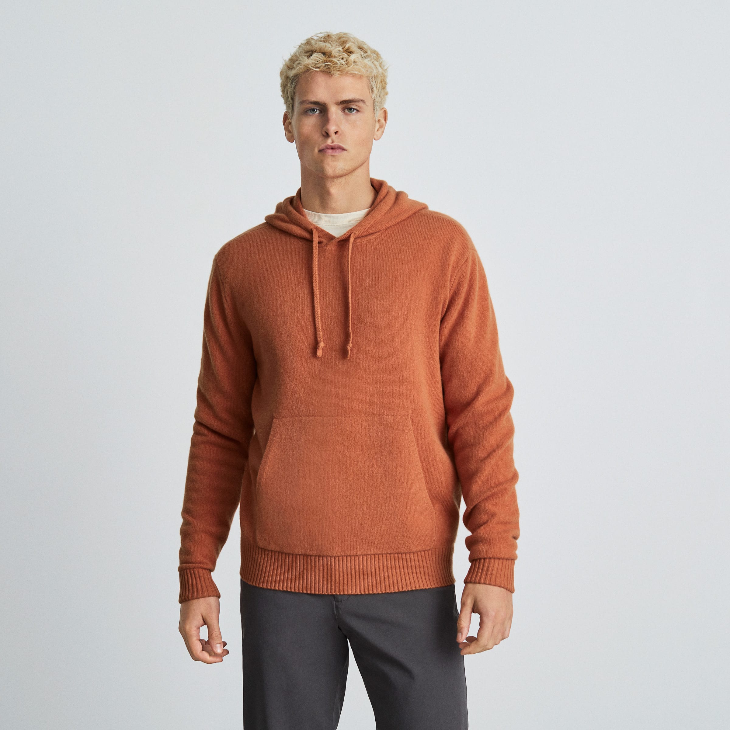 The Felted Merino Hoodie Orange Stucco – Everlane