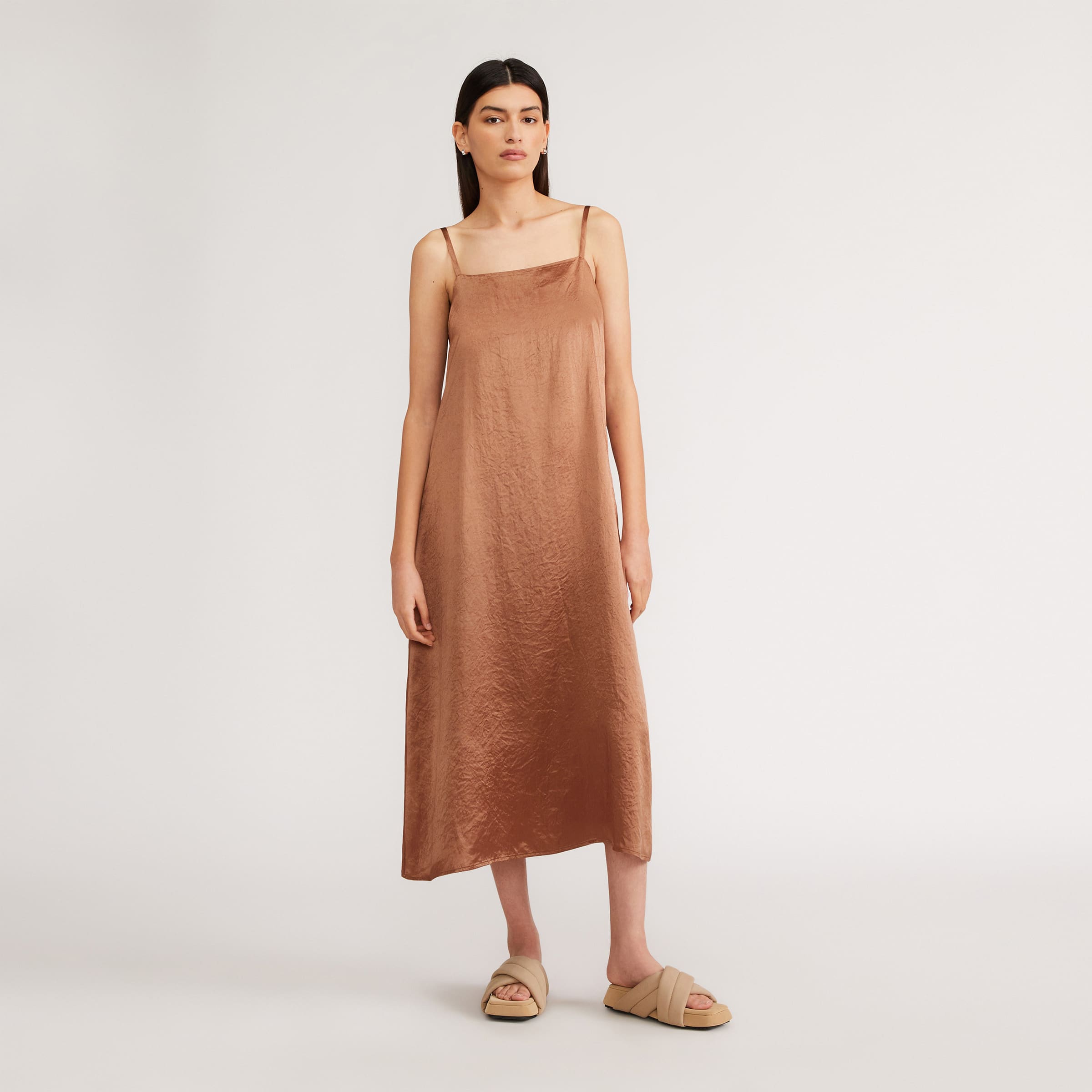 The Satin Square-Neck Slip Dress