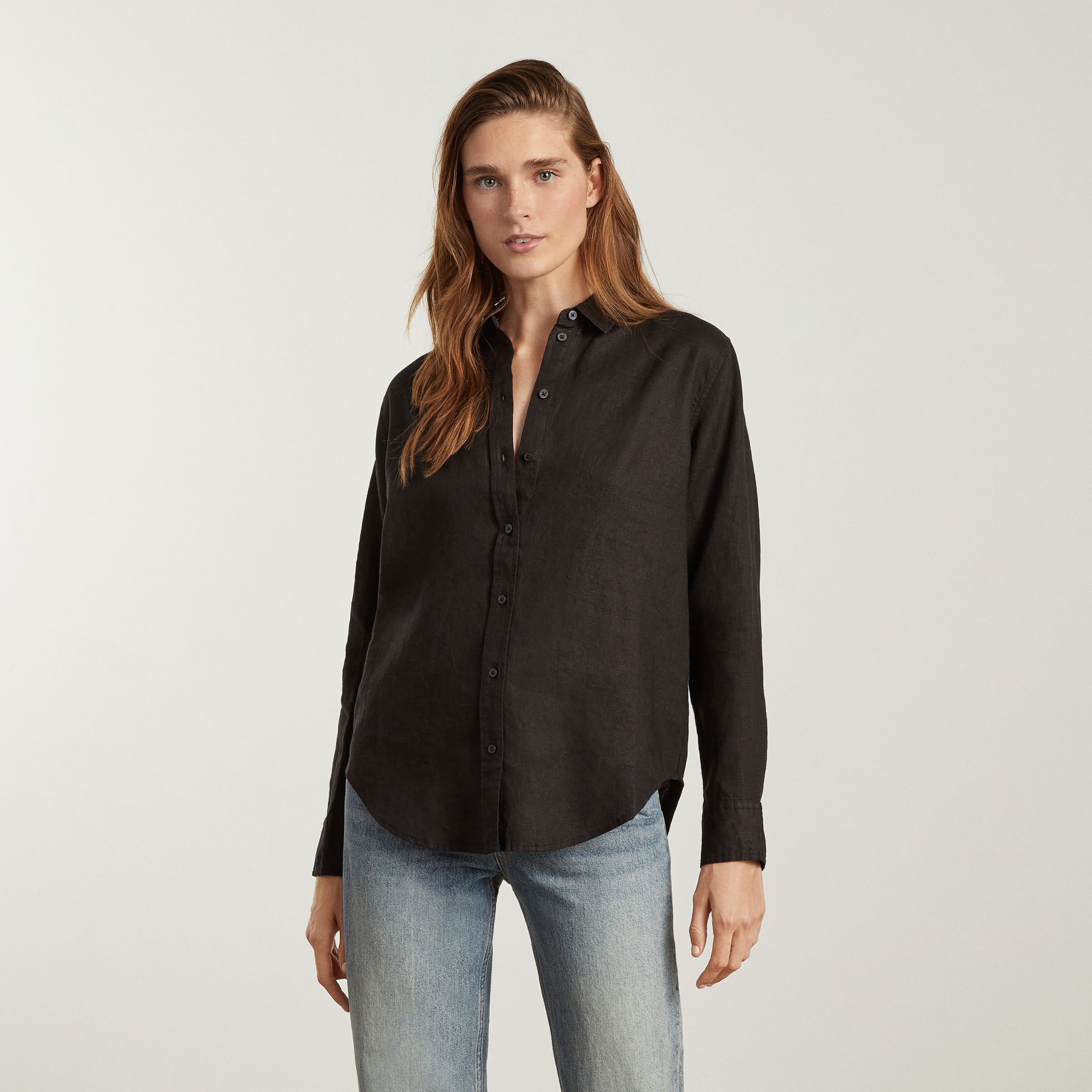 The Linen Relaxed Shirt Black – Everlane