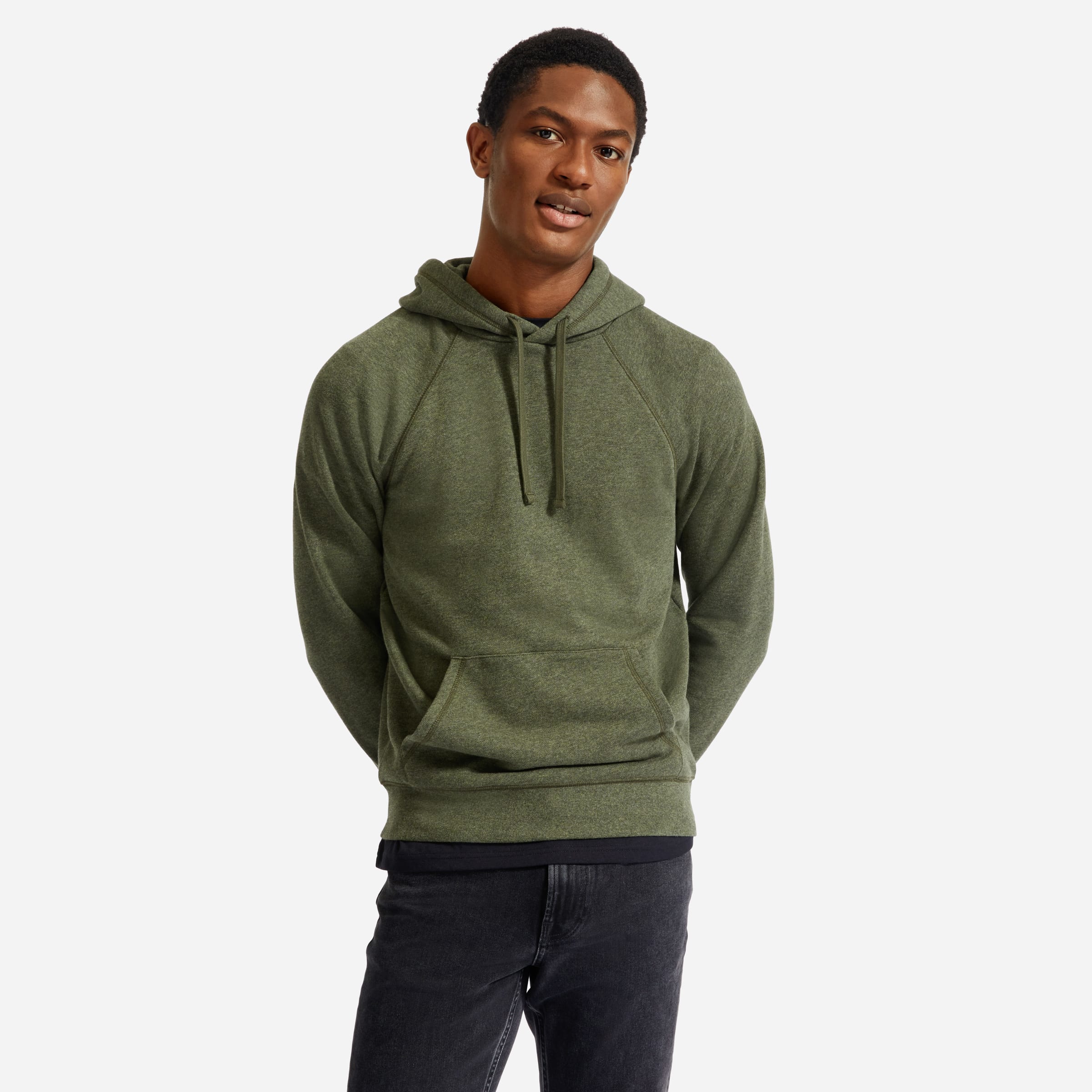 The Lightweight French Terry Hoodie Heathered Green – Everlane