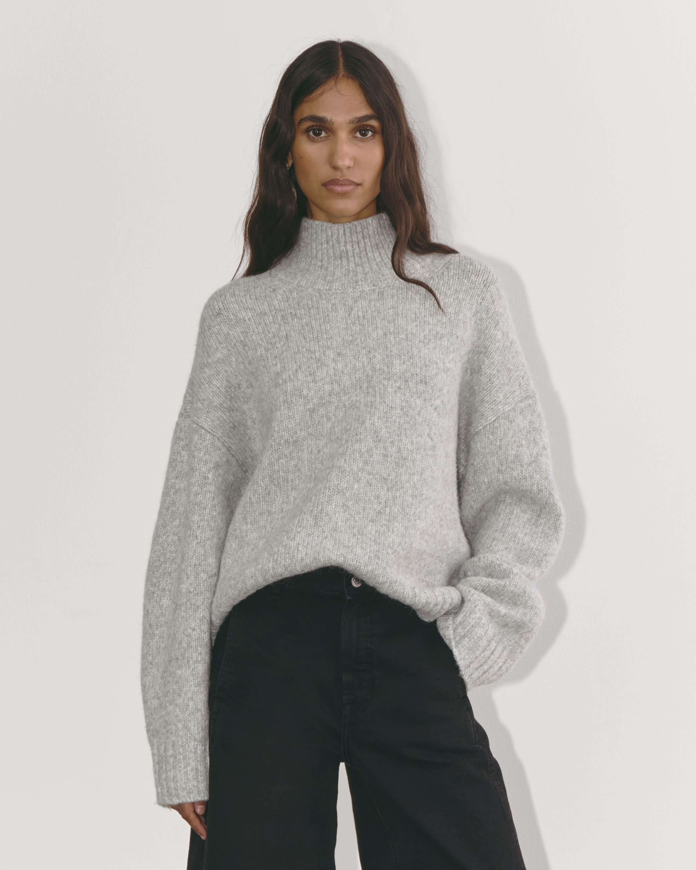 Deals Everlane Cashmere Heather Gray Turtleneck Sweater Medium