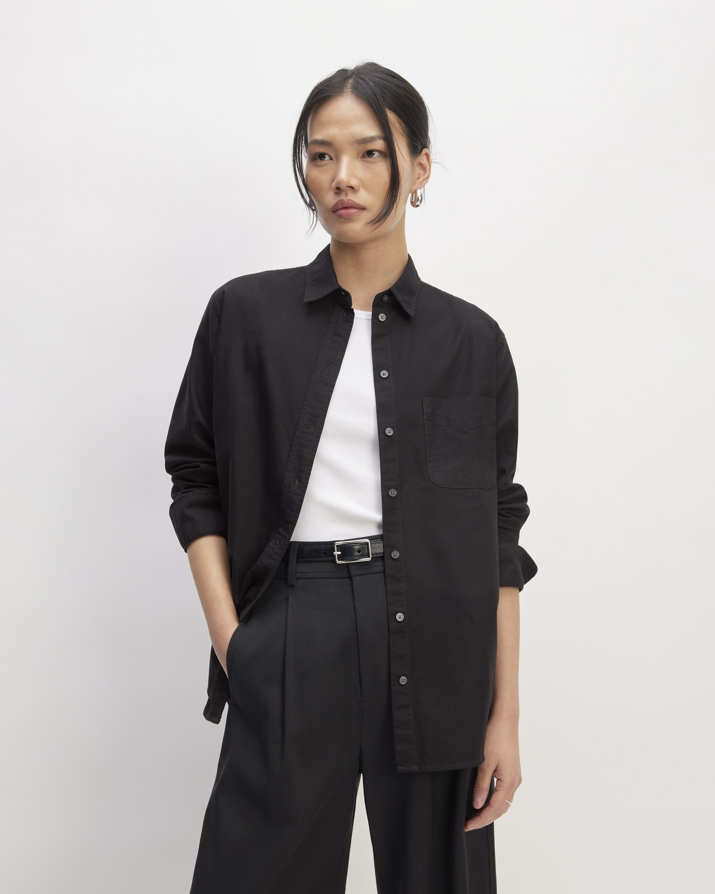 The Relaxed Oxford Shirt Black – Everlane