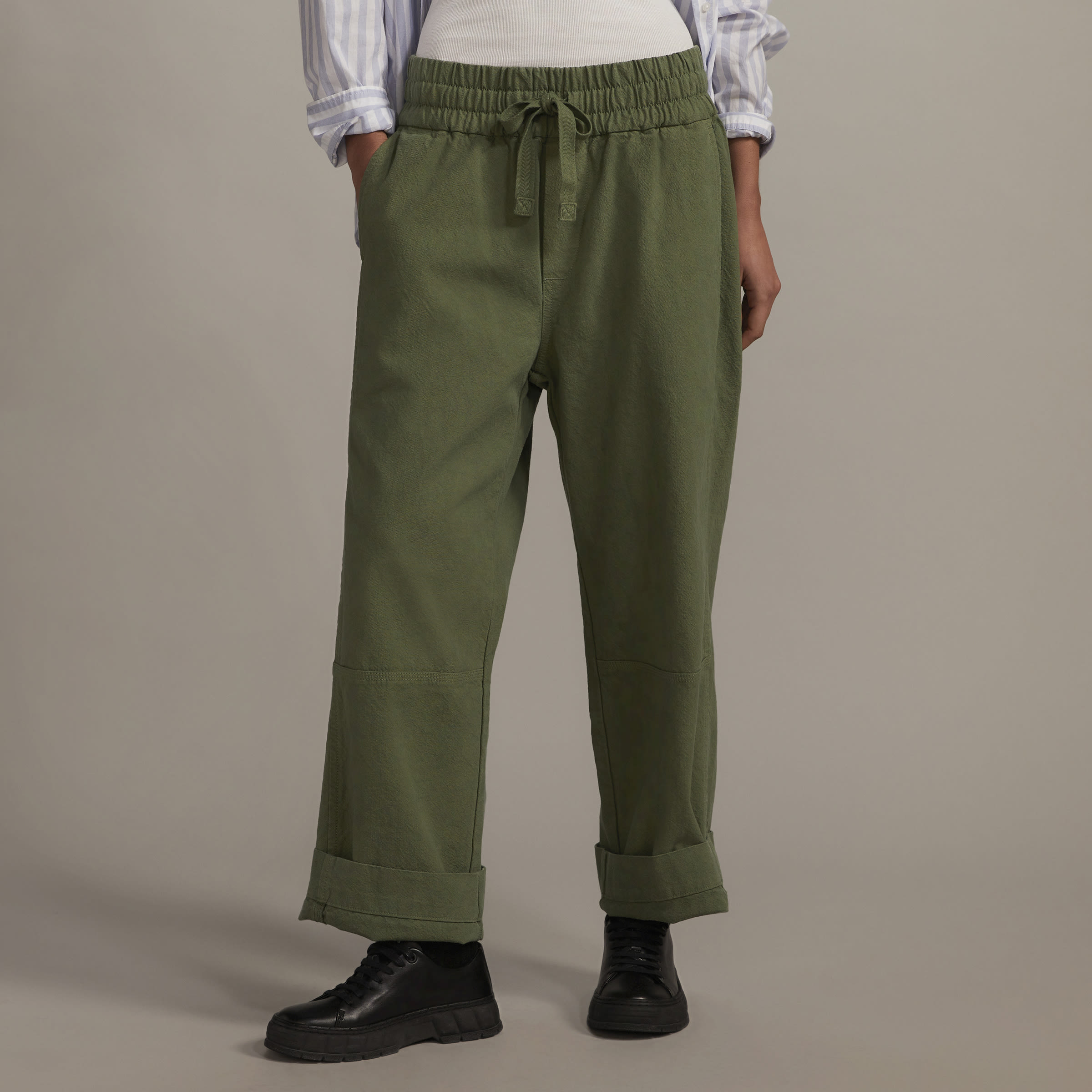 The Canvas Organic Cotton Pull-On Pant Forest Green – Everlane
