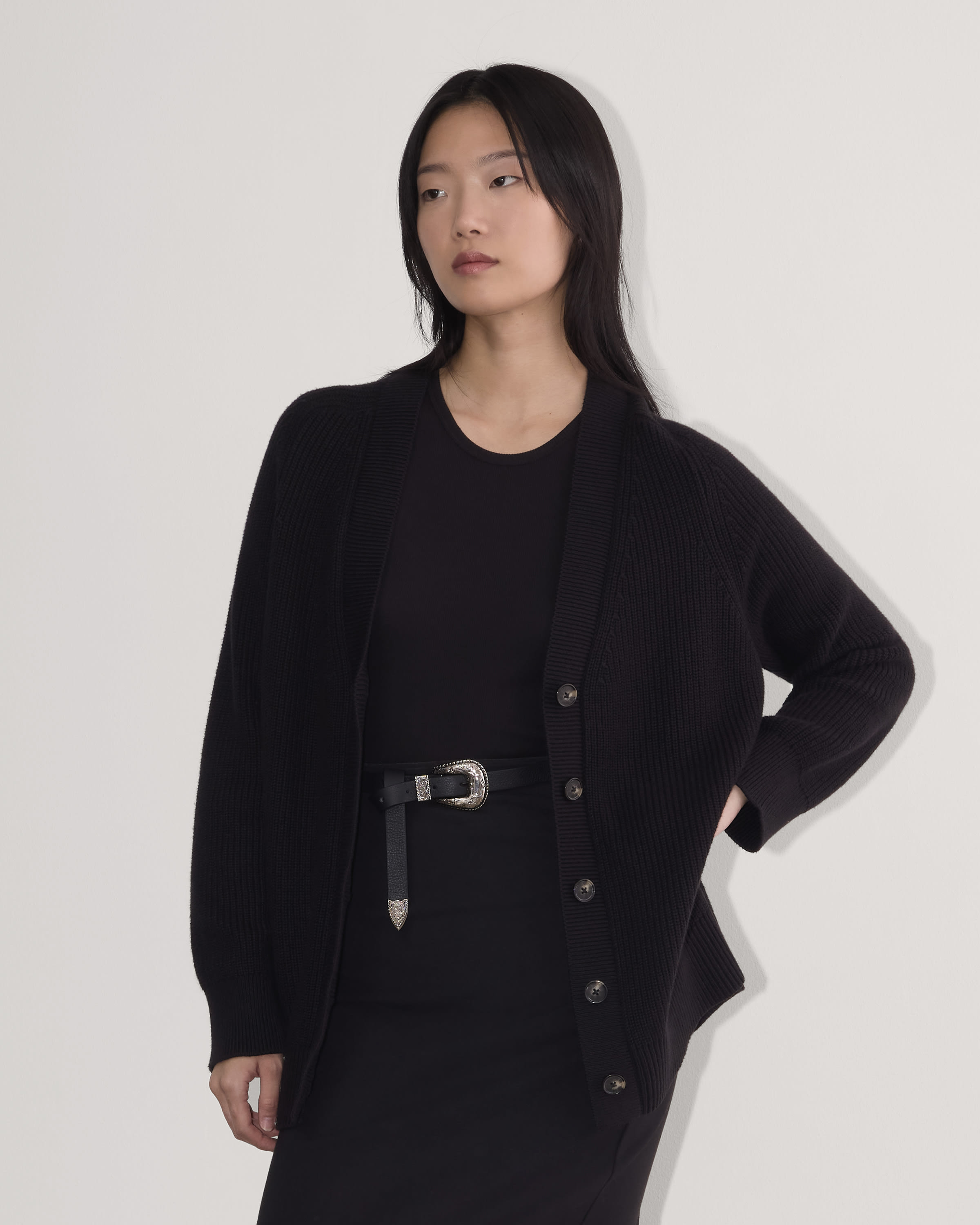 Everlane women top caccoon coat black sz 6