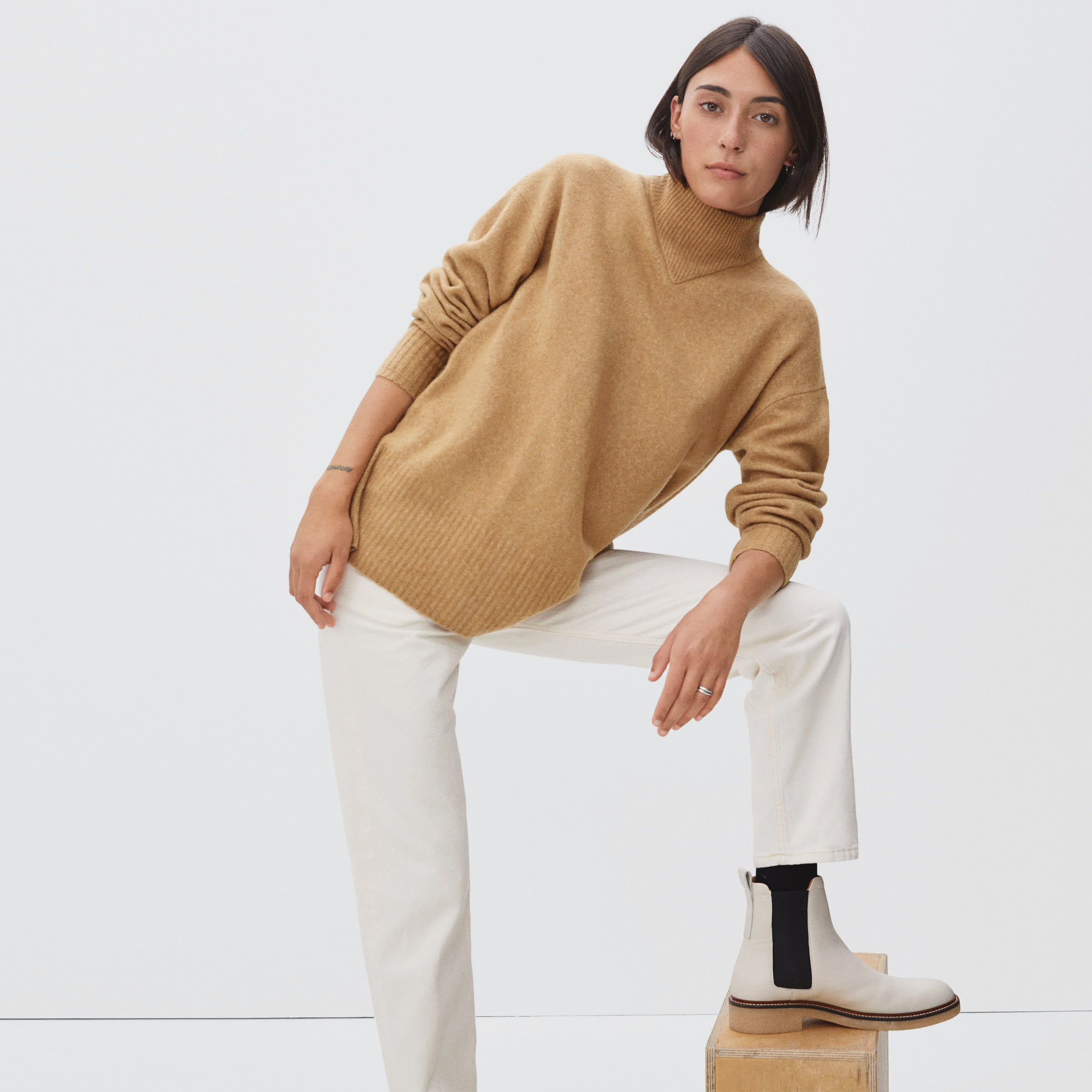 The Cozy-Stretch Pullover Camel – Everlane