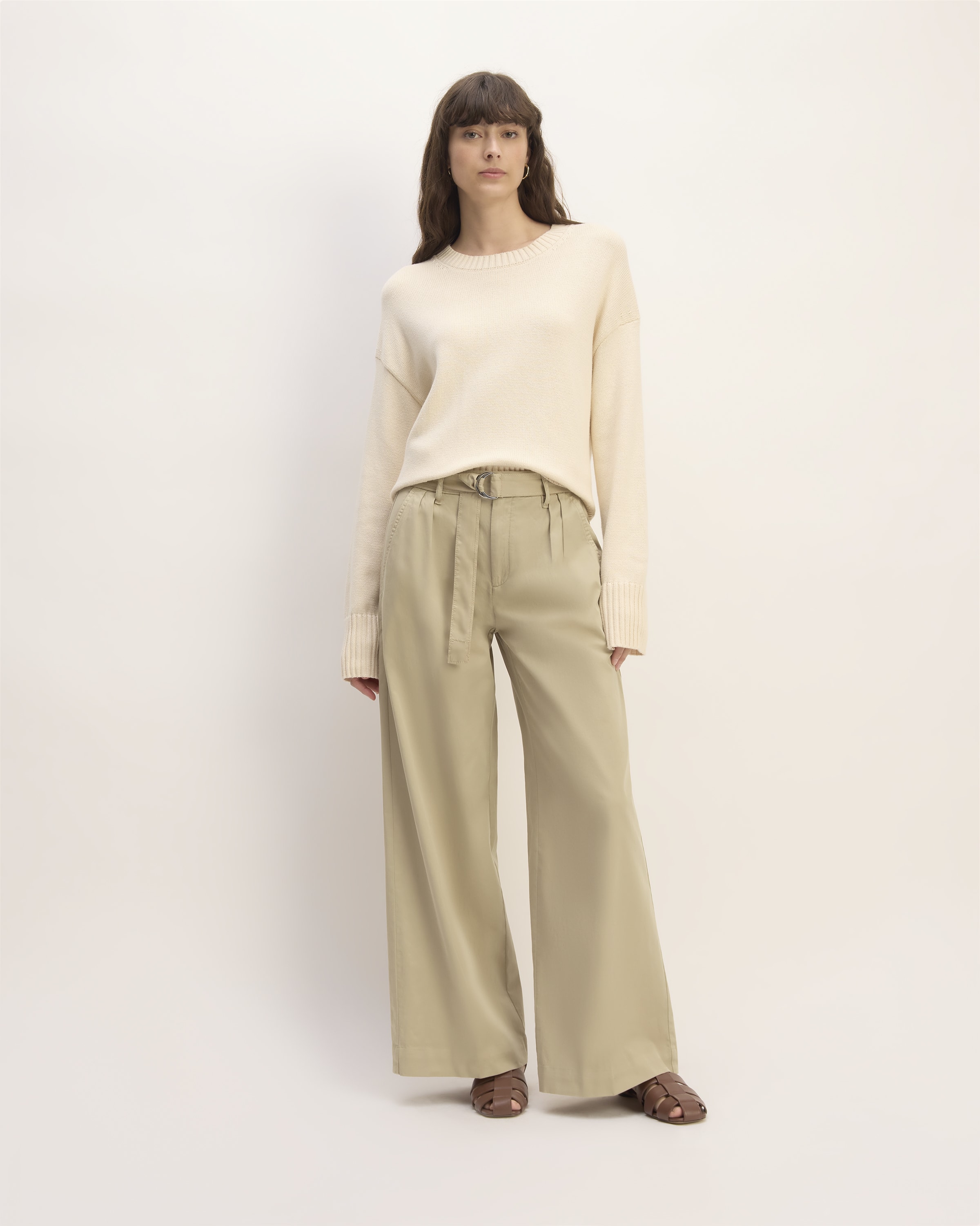 The Pleated Wide-Leg Chino Trench Coat Khaki – Everlane