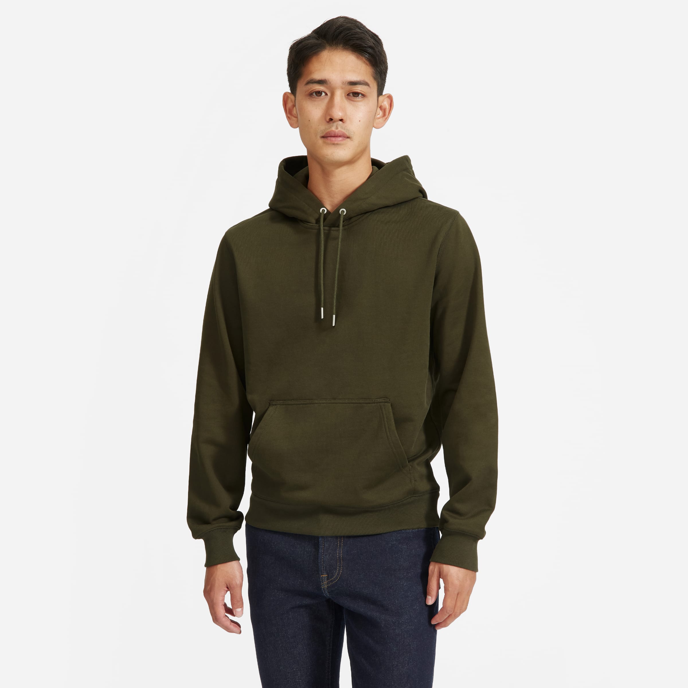 The French Terry Hoodie | Uniform Dark Forest – Everlane