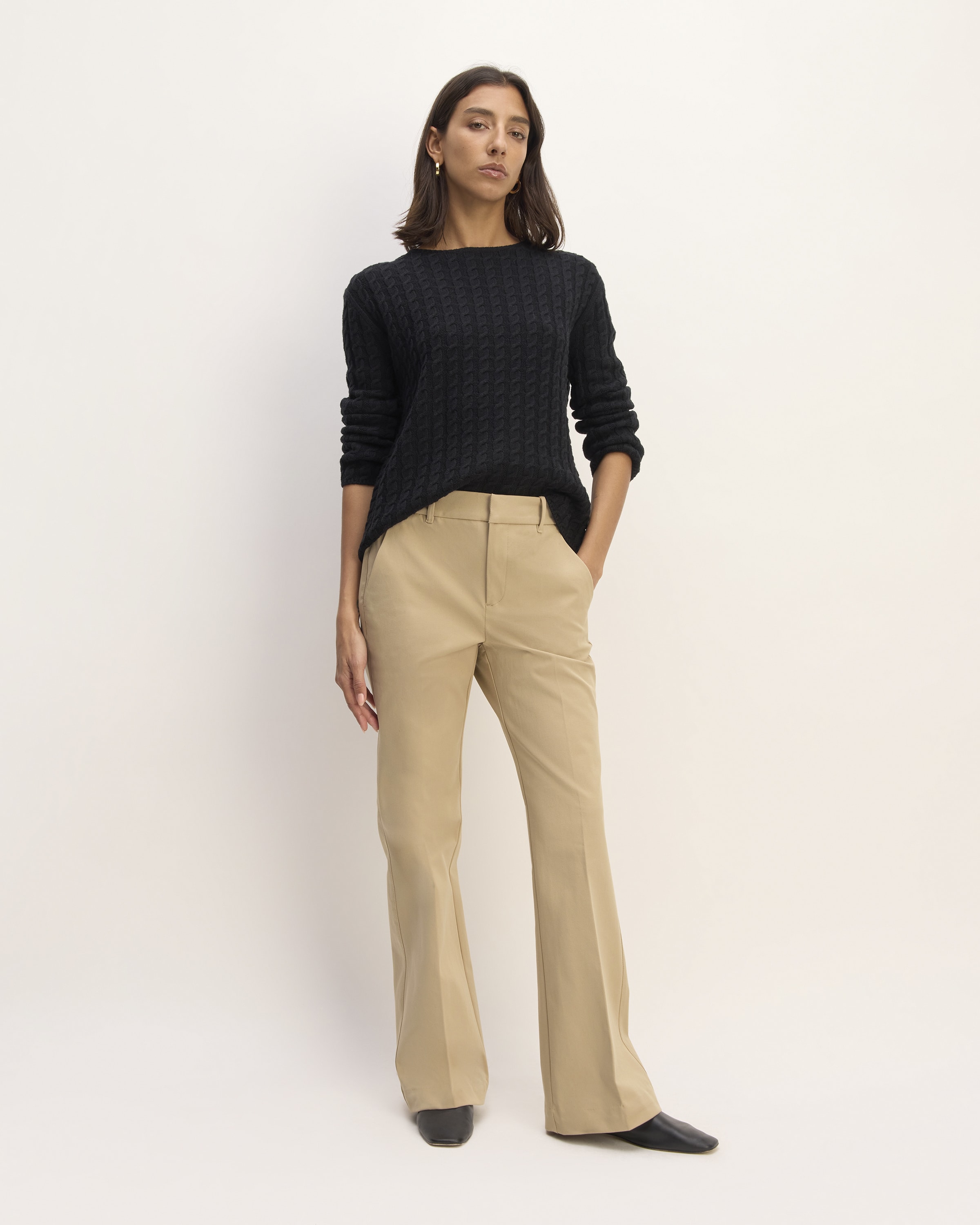 The Bi-Stretch Flare Pant Cornstalk – Everlane