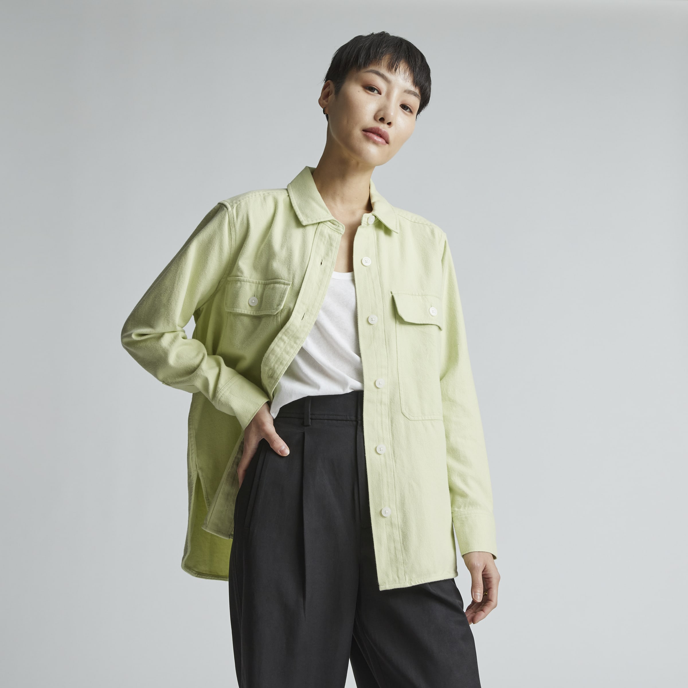 The Classic Cotton Flannel Shirt Seafoam Green – Everlane