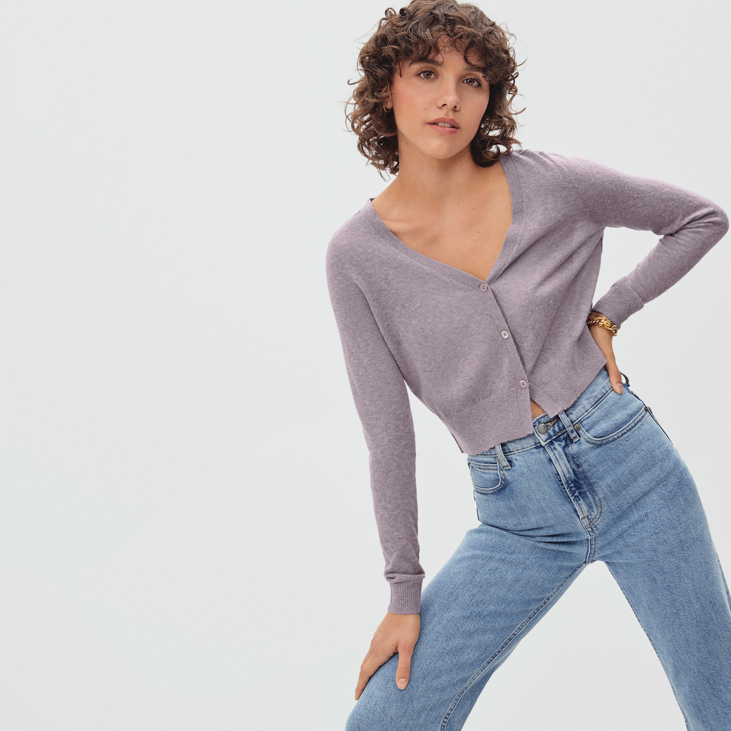 The Featherweight Alpaca Cardigan Dusty Lavender – Everlane