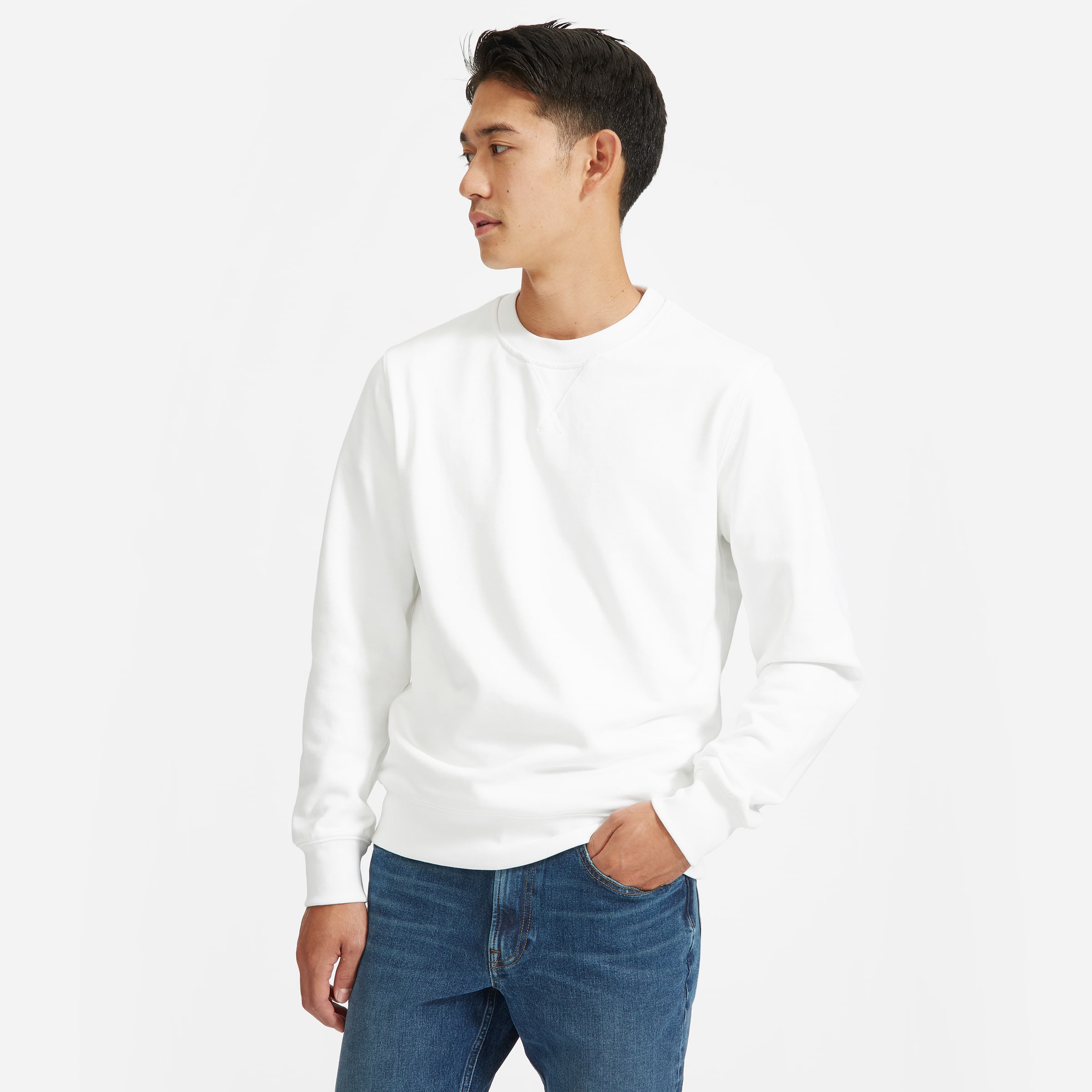 The French Terry Crew | Uniform White – Everlane