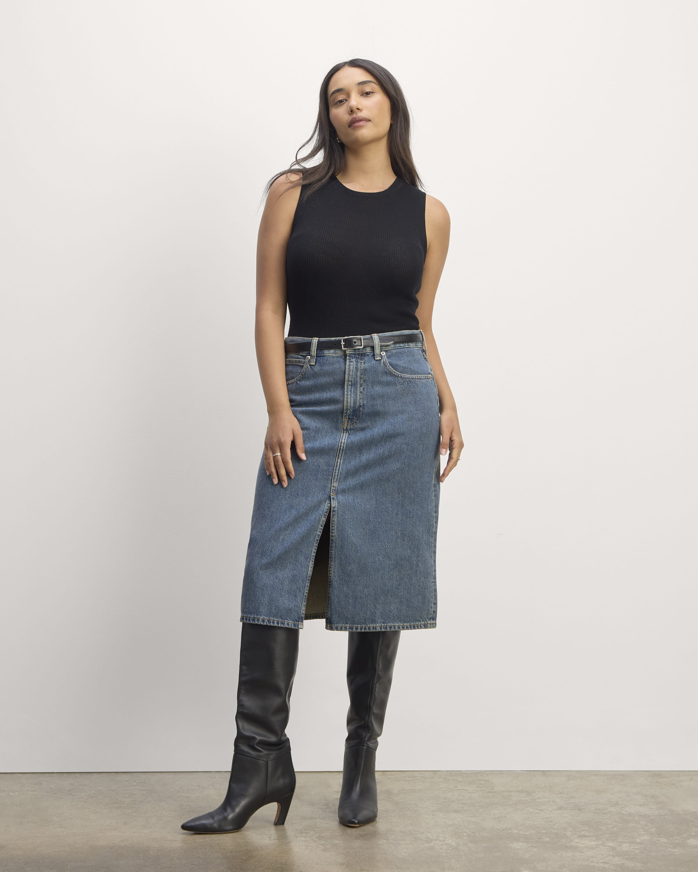 The Mid-Way Skirt Mid Blue – Everlane
