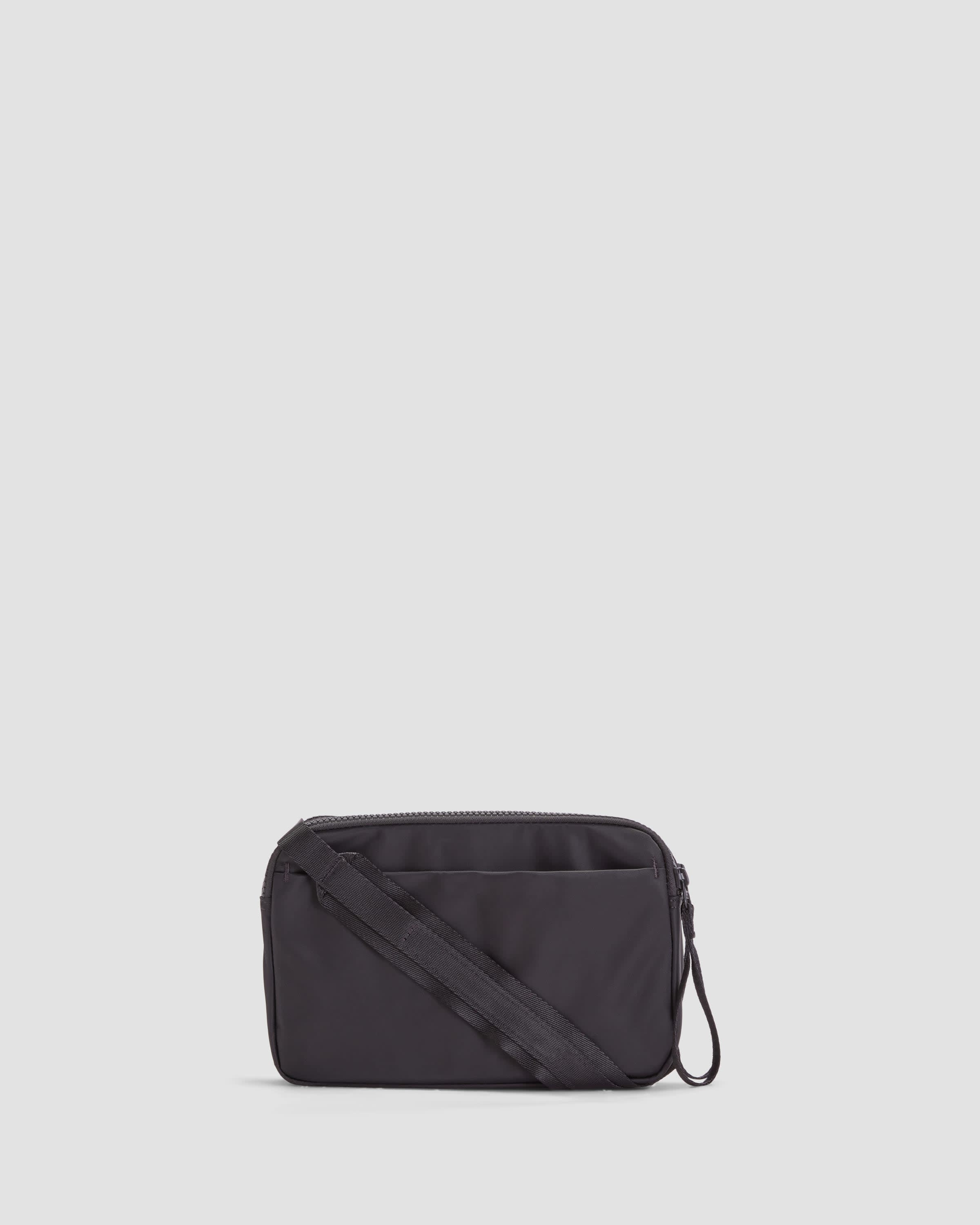 Calvin Klein Double Zip Camera Bag Logo Taping in Black
