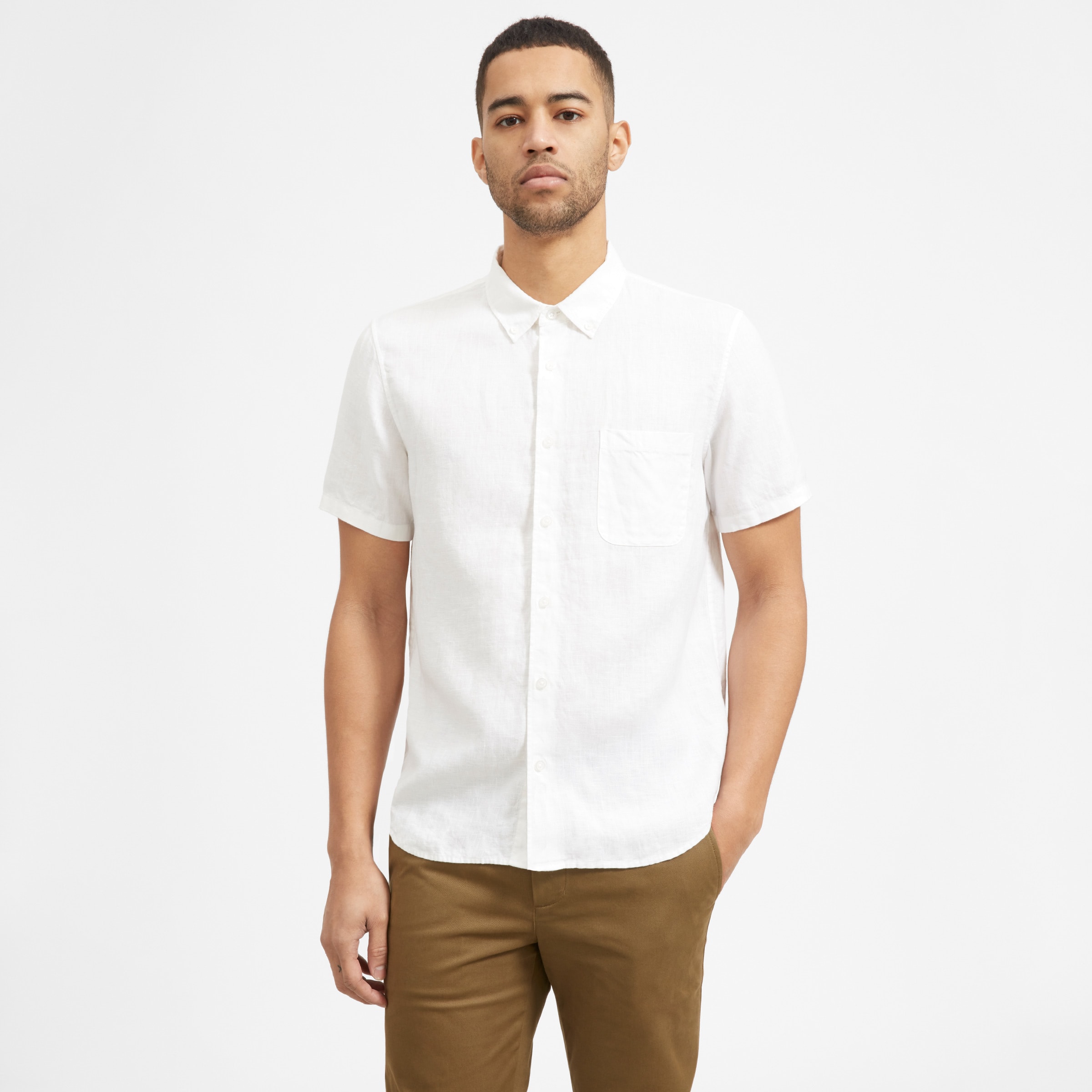 The Linen Short-Sleeve Standard Fit Shirt White – Everlane
