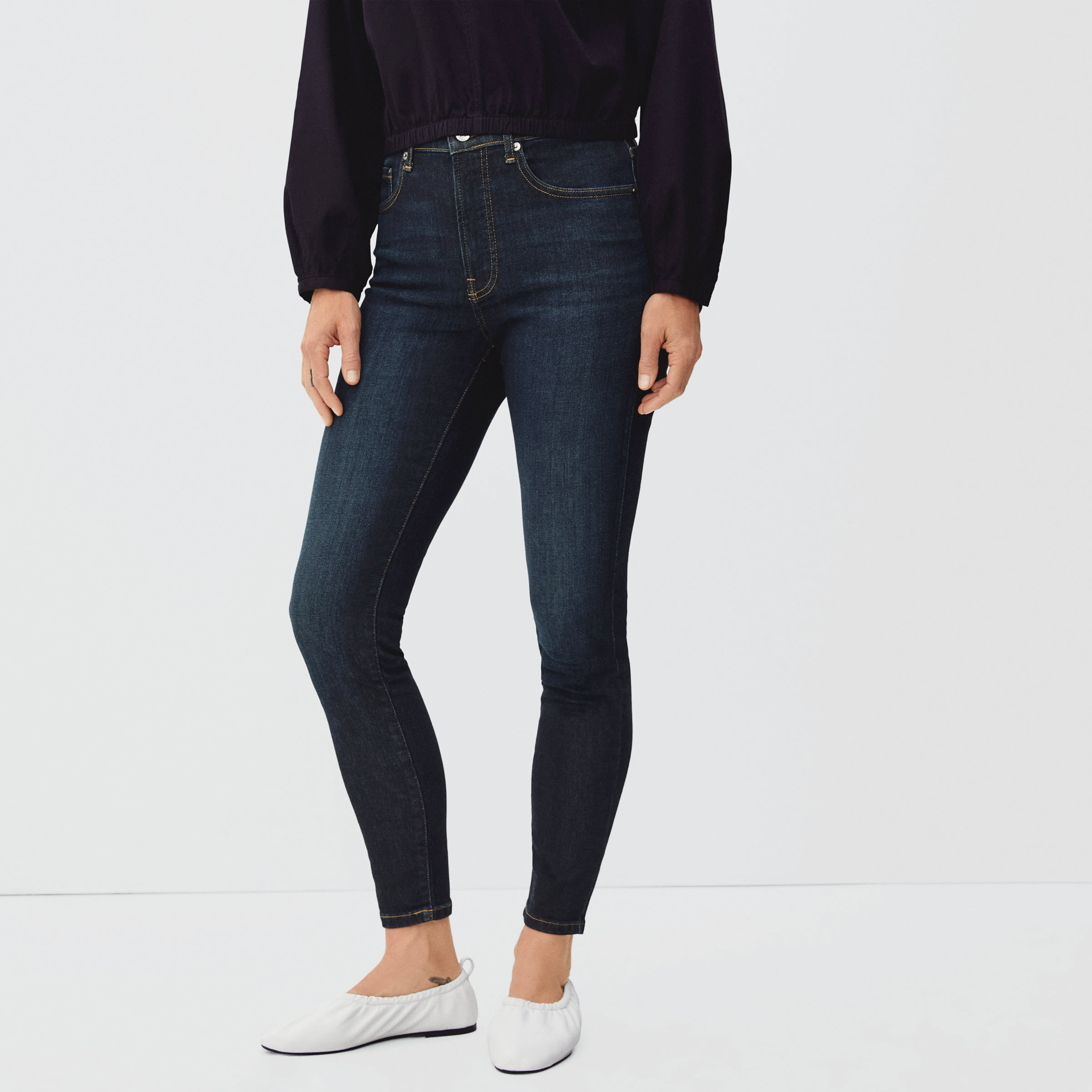 The Authentic Stretch High-Rise Skinny Deep Indigo – Everlane