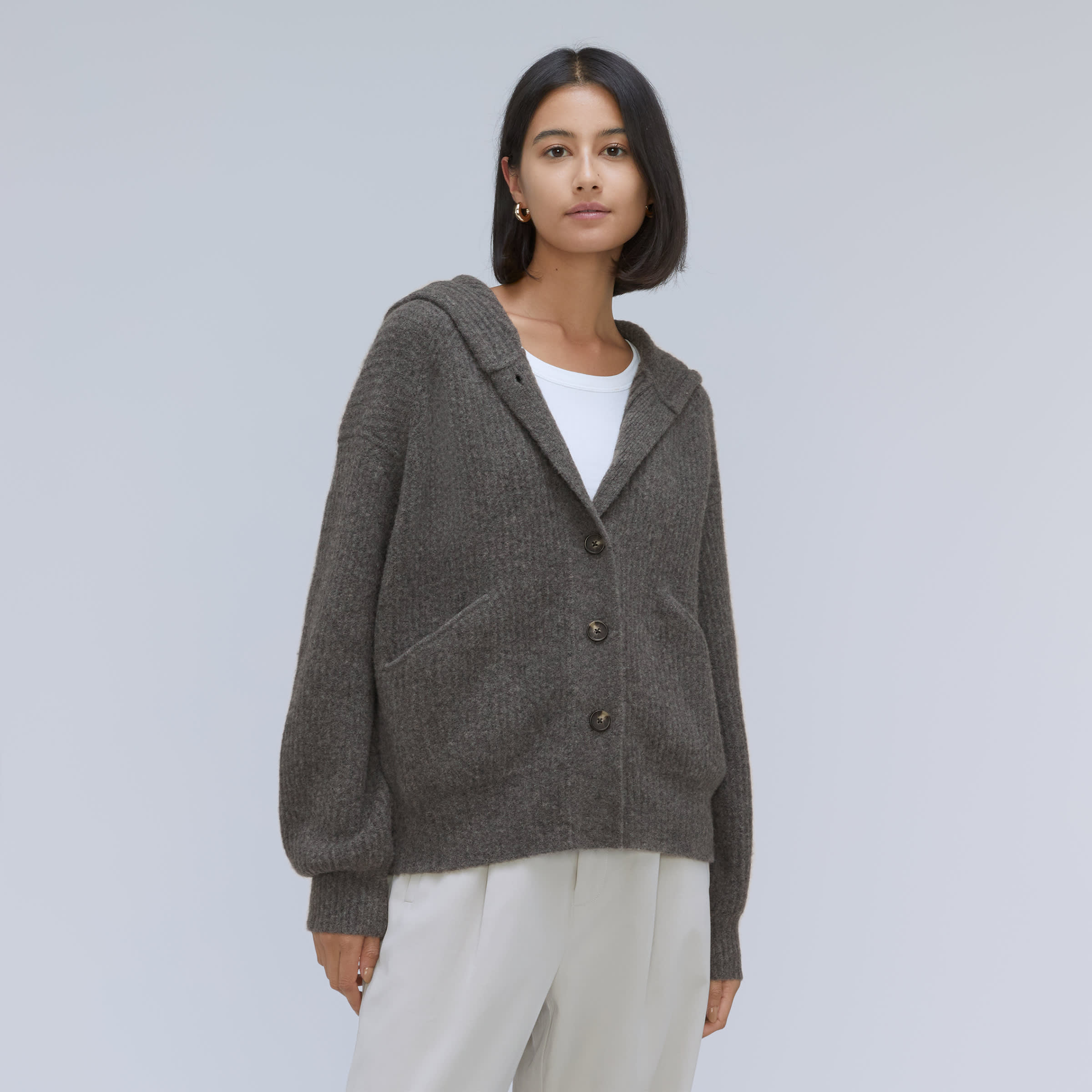 Everlane Women's Cozy-Stretch Pullover in Heathered Charcoal