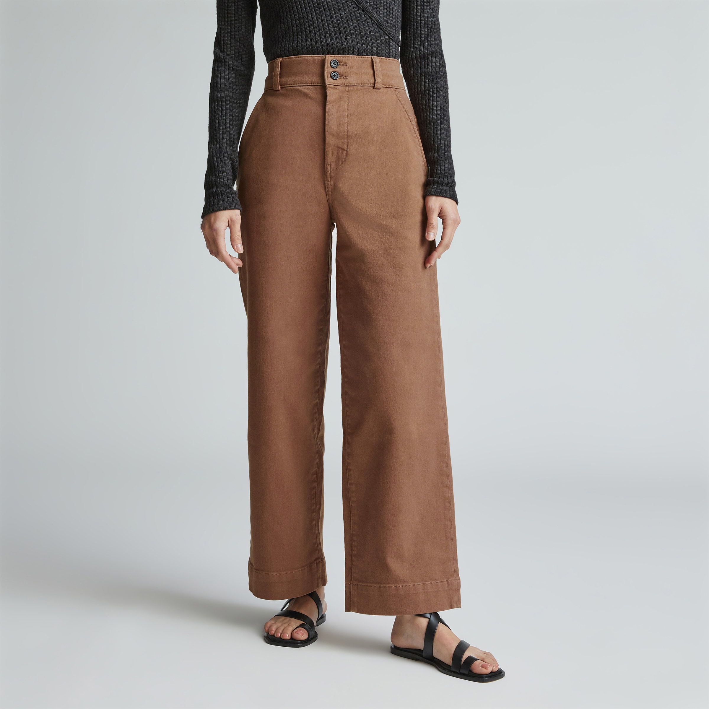 The Organic WideLeg Pant Cocoa Brown Everlane