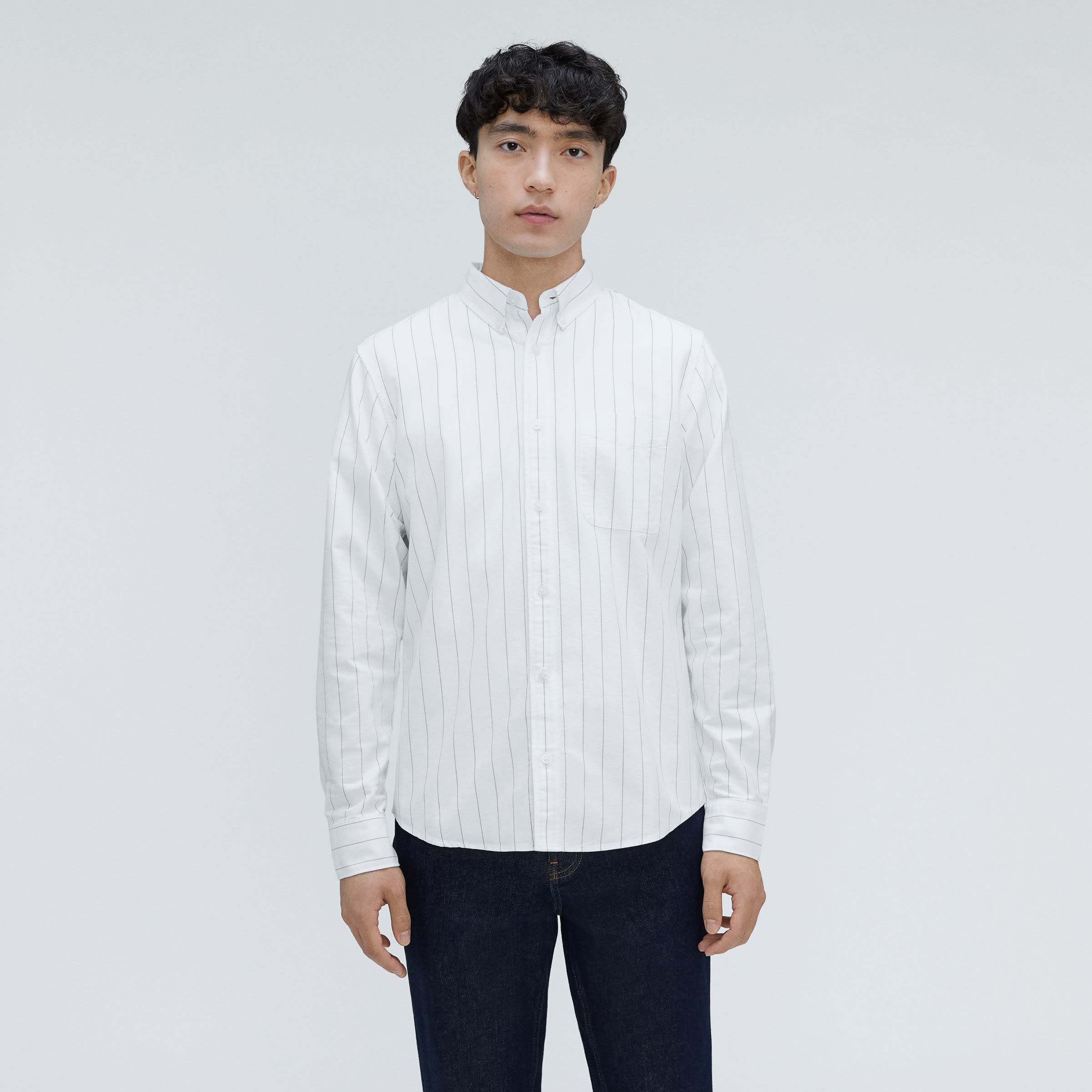 The Slim Fit Japanese Oxford | Uniform Optic White / Black – Everlane