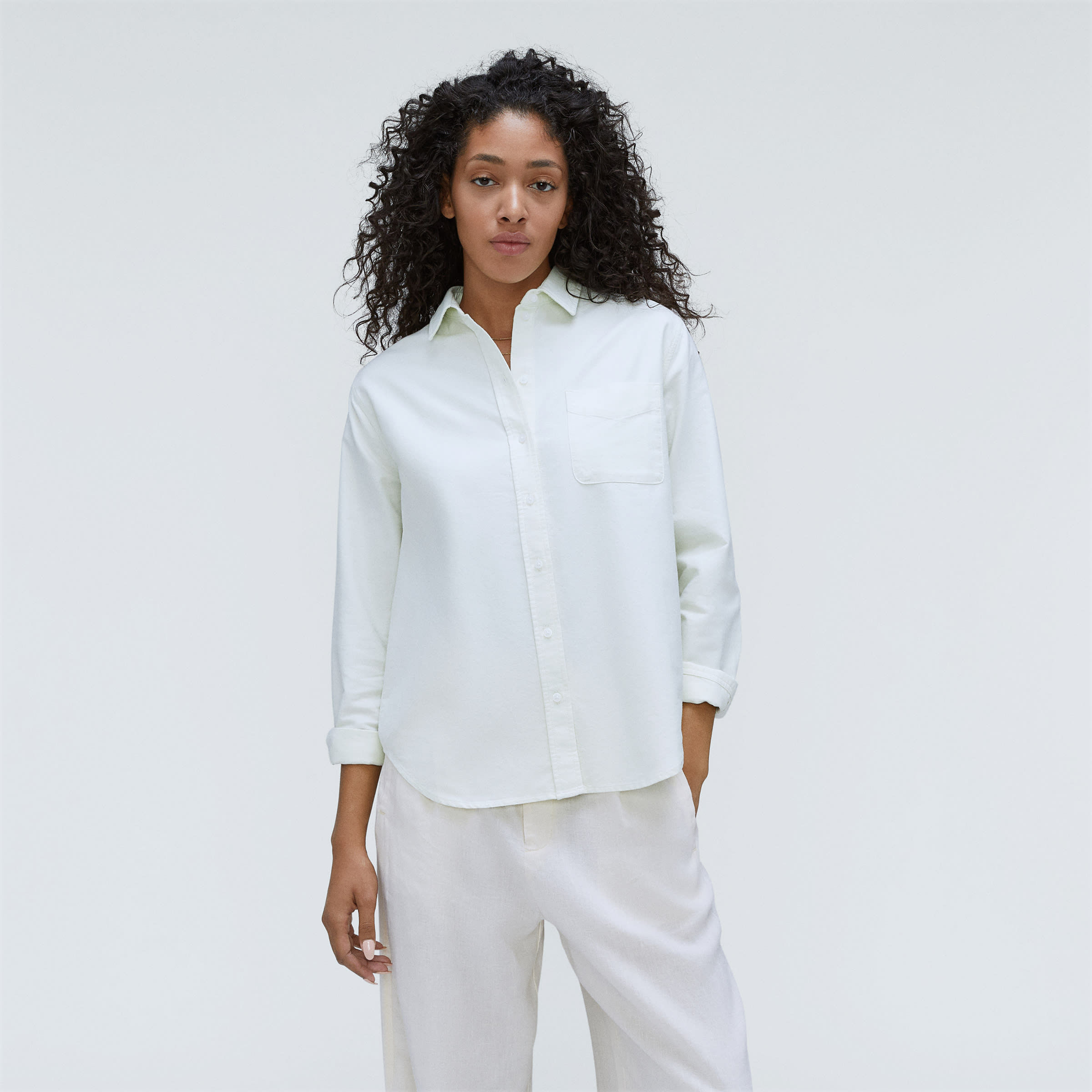 The Relaxed Oxford Shirt Seafoam Green – Everlane