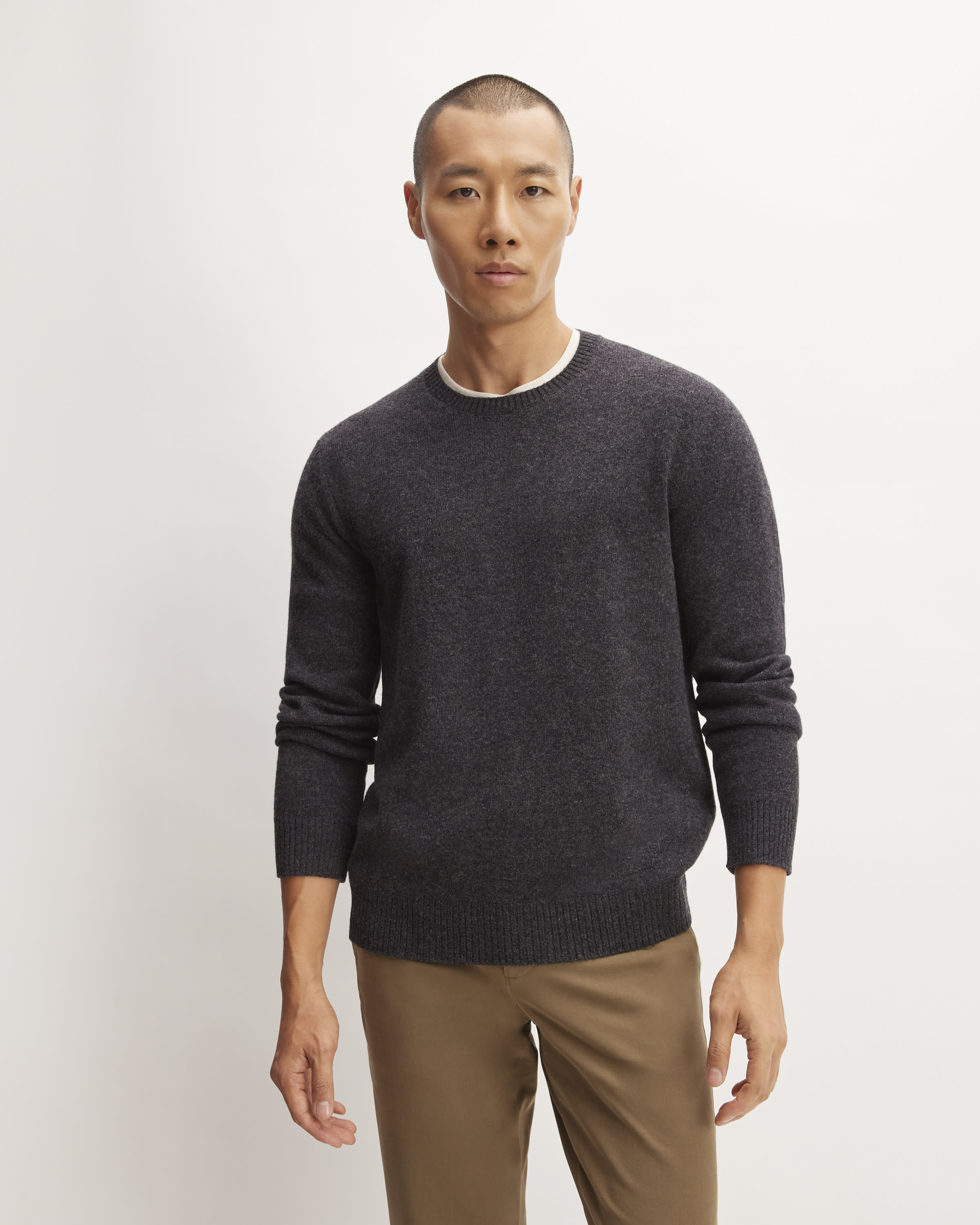 The Felted Merino Crew Neck Sweater Charcoal Everlane