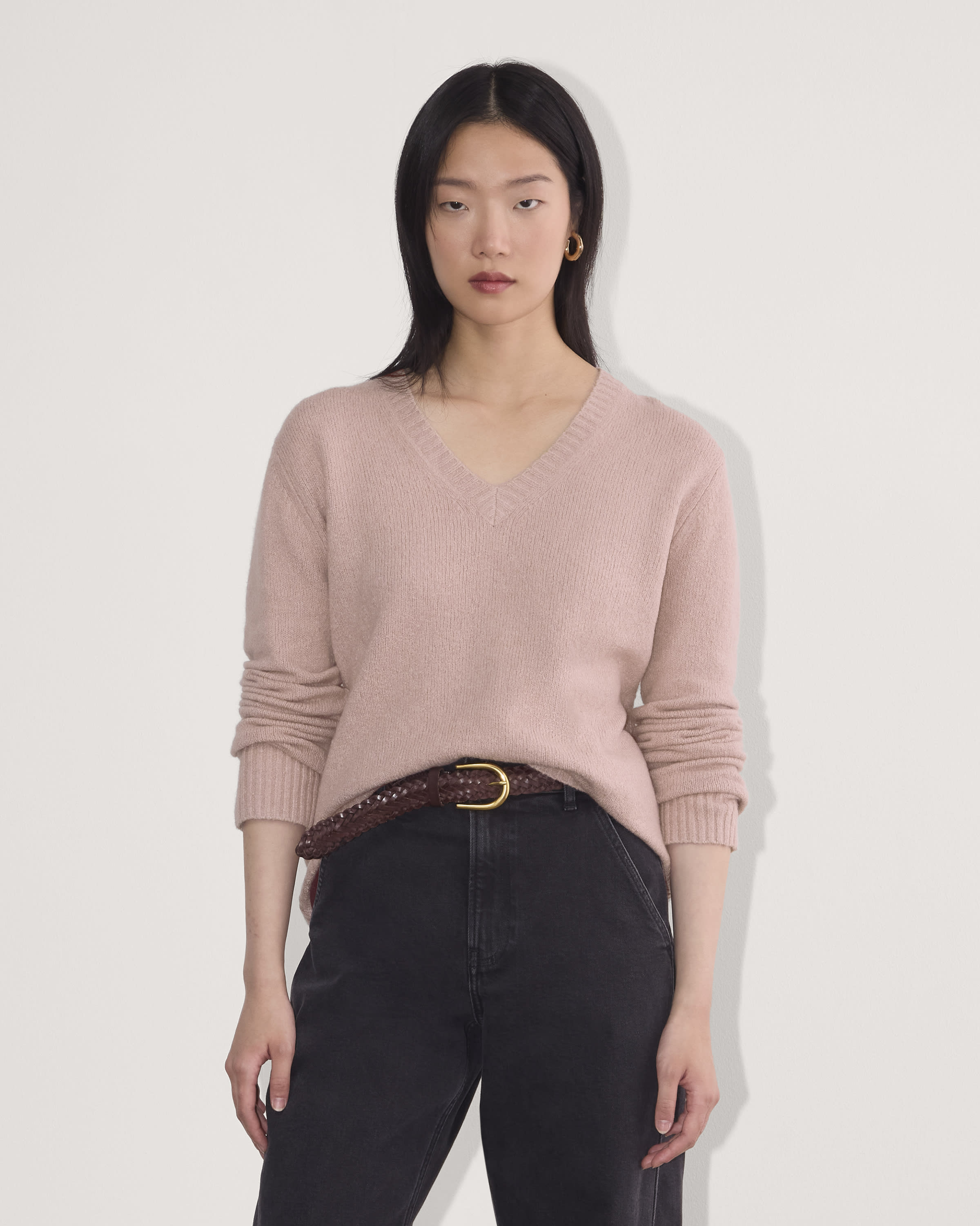 売れ筋商品|||エックスレイ ニット&セーター アウター レディース Men's Basic V-Neck Pullover Midweight Sweater Dusty Rose 02_aa97ae18-b713-4242-b053-