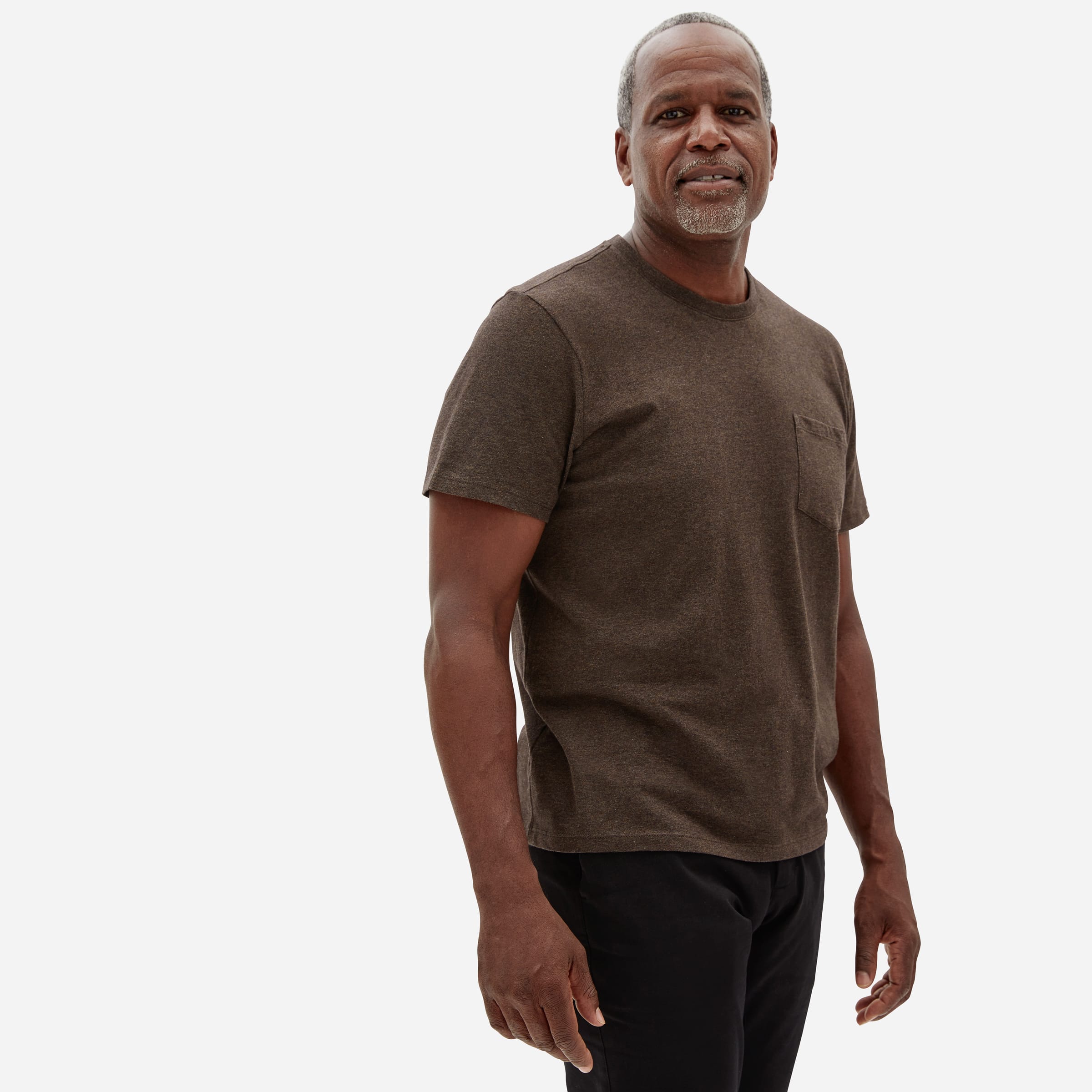 The Organic Cotton Pocket Tee Heathered Brown – Everlane