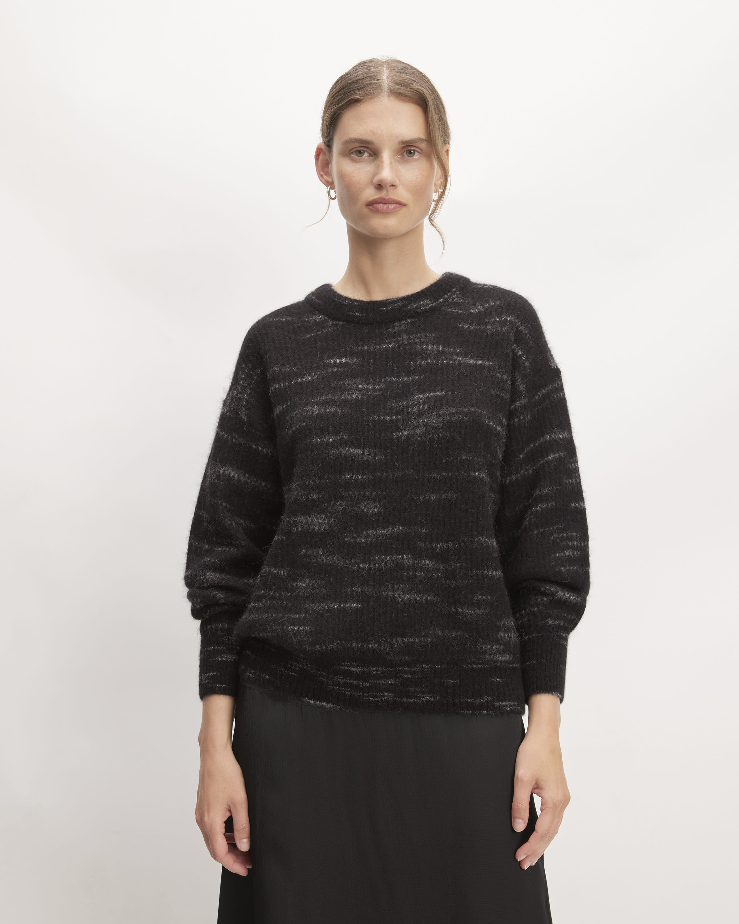 The Oversized Alpaca Pocket Cardigan Heathered Black – Everlane