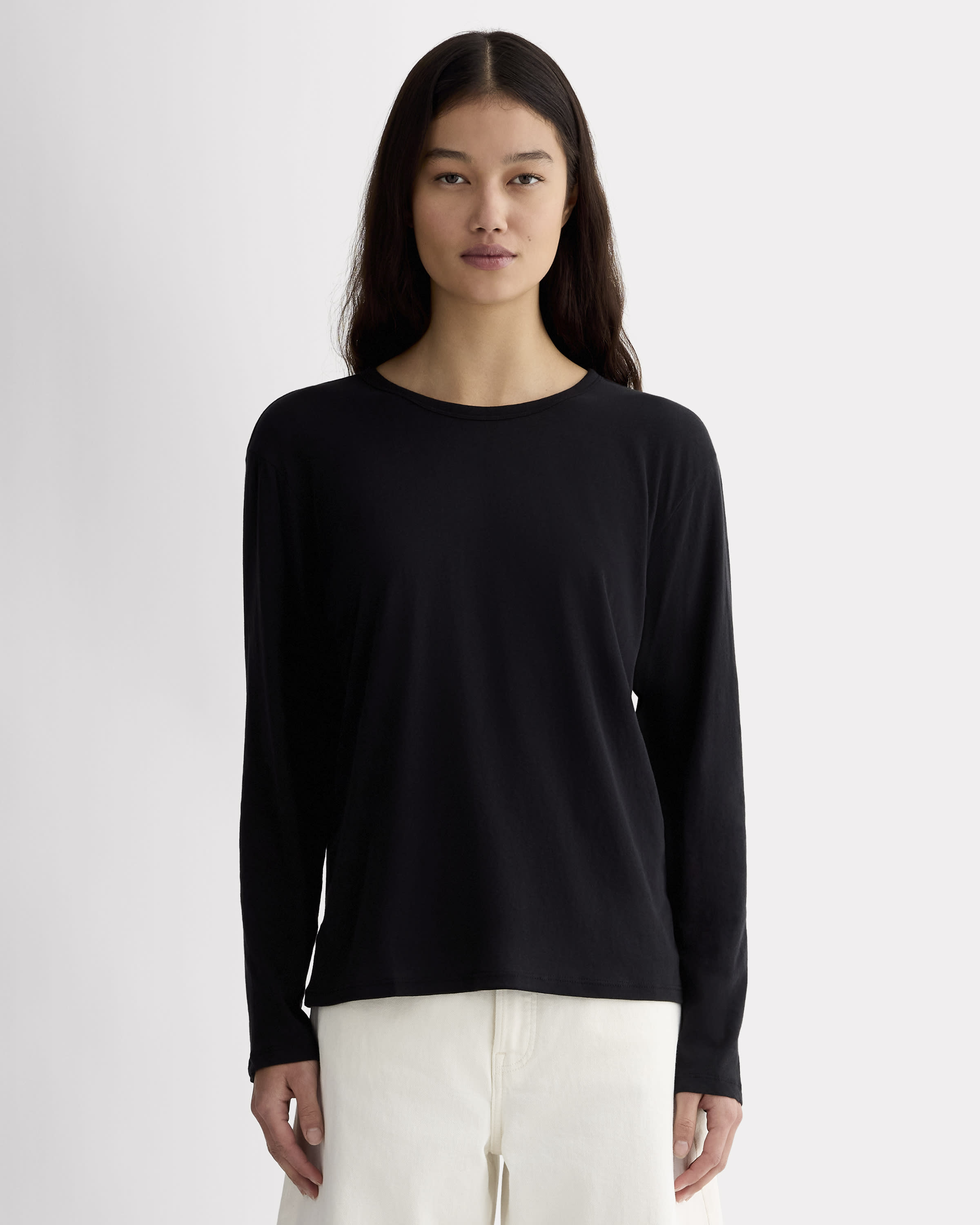 The Air Long-Sleeve Tee Black – Everlane