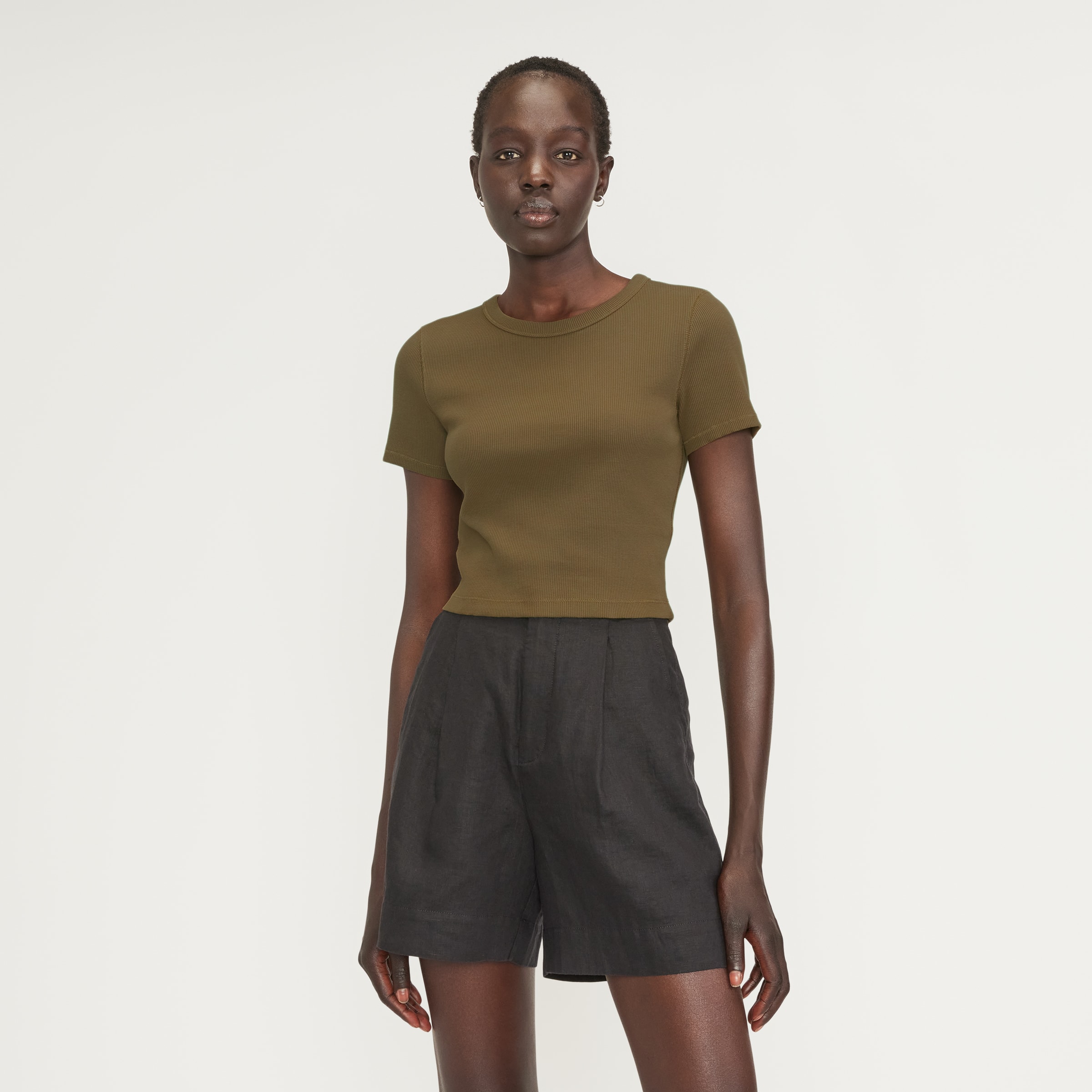 The Ribbed Baby Tee Beech Everlane