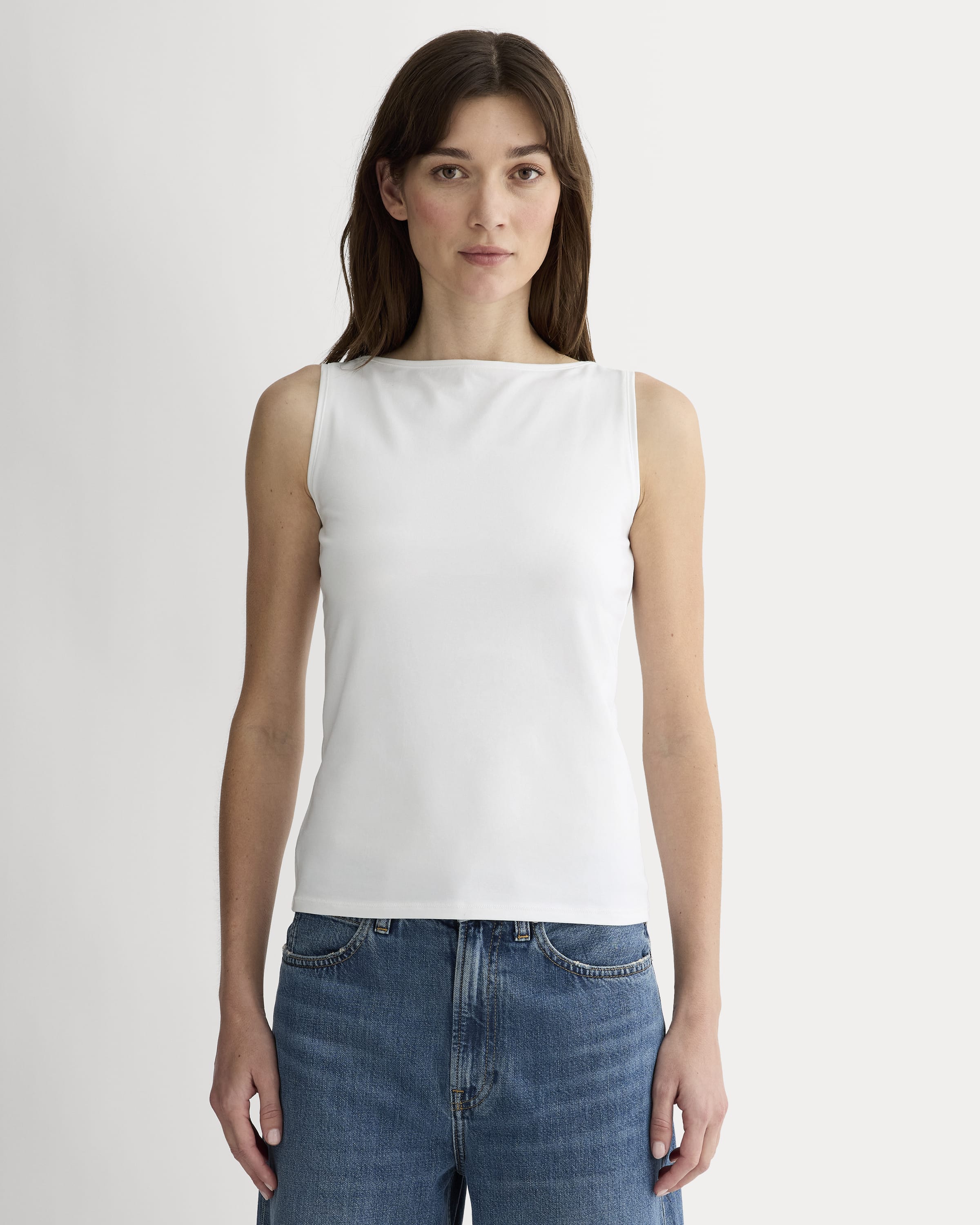The Form Boatneck Tank White – Everlane