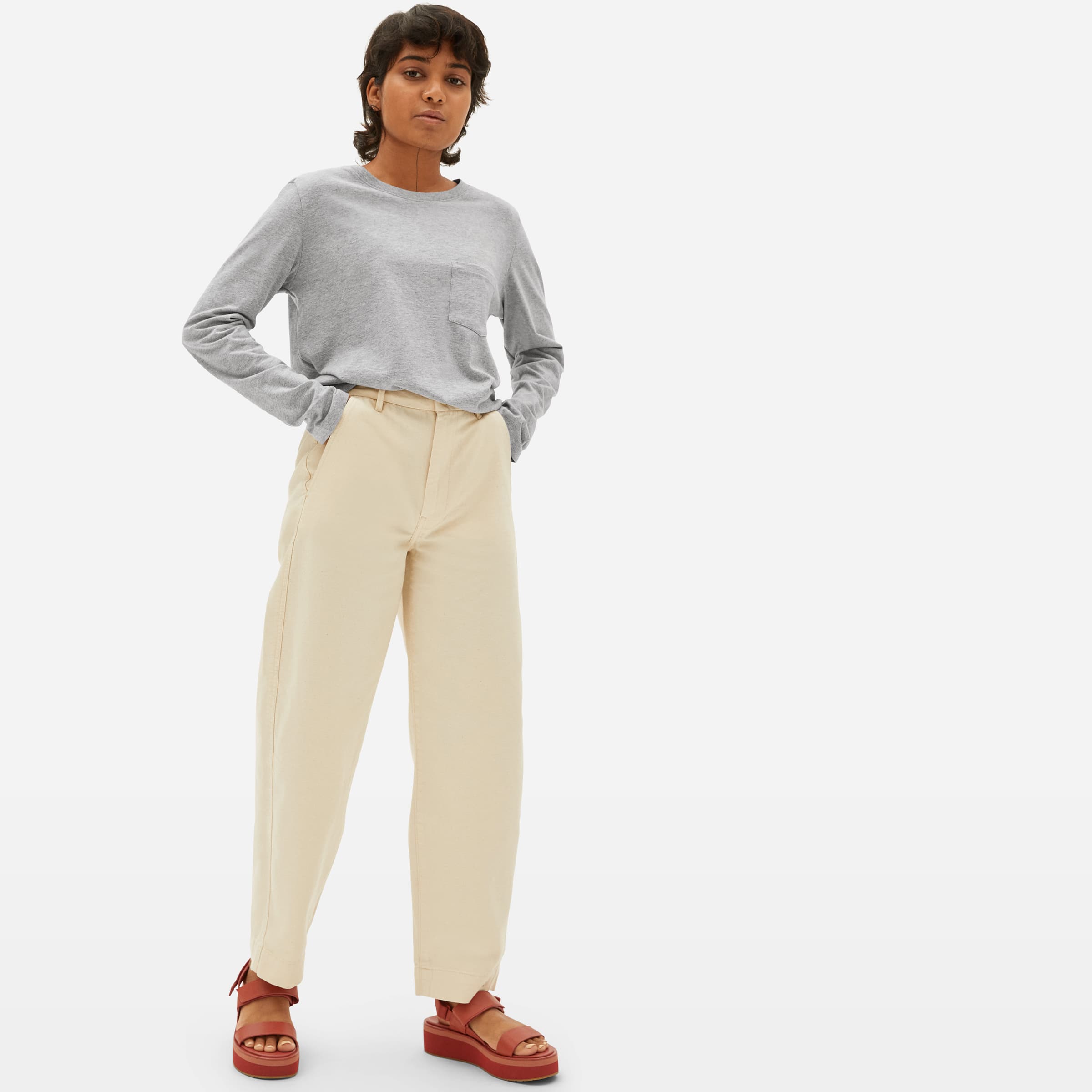 everlane long sleeve box cut tee