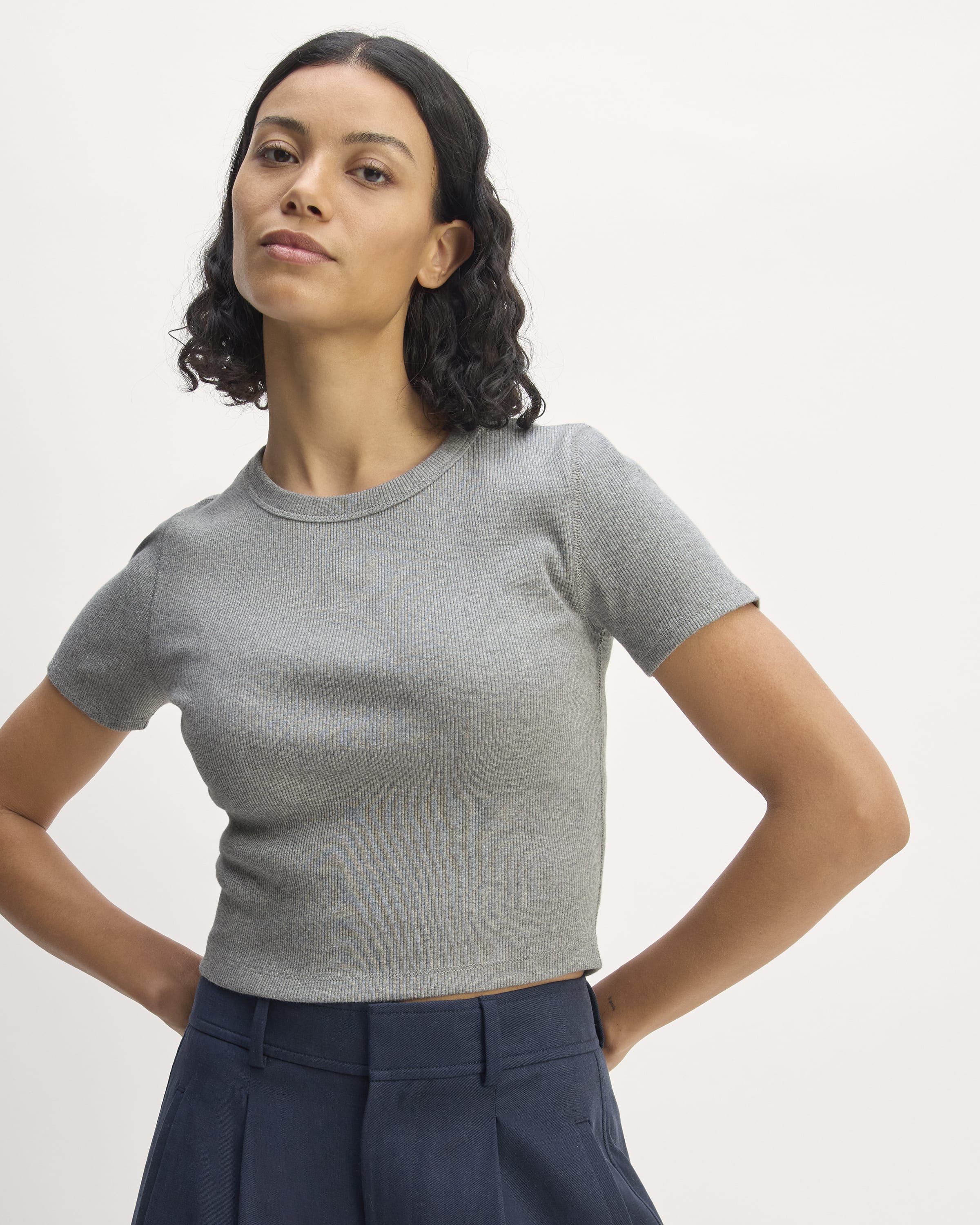 The ’90s Rib Tee Mid Heather Grey – Everlane