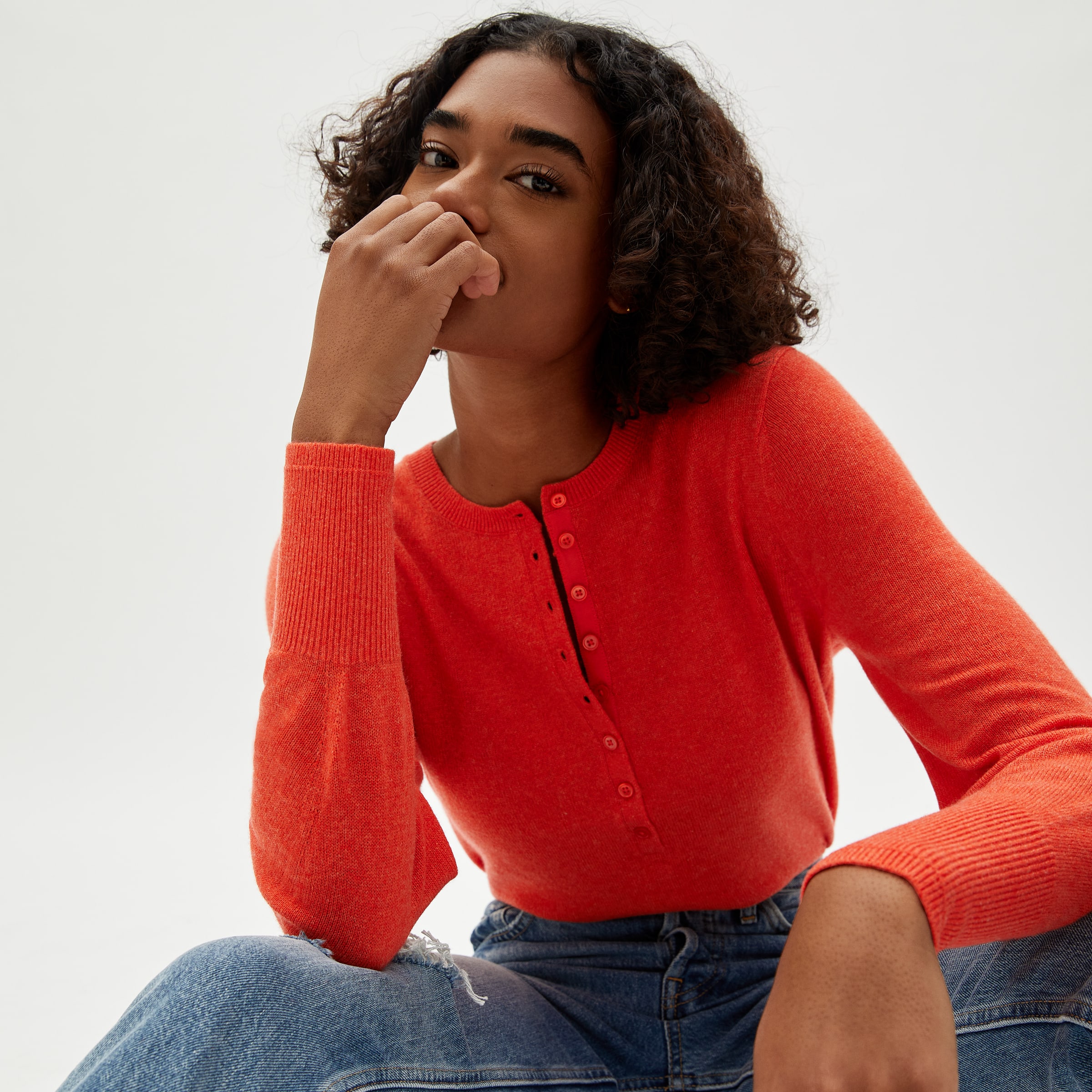 The Cashmere Henley Heathered Currant – Everlane