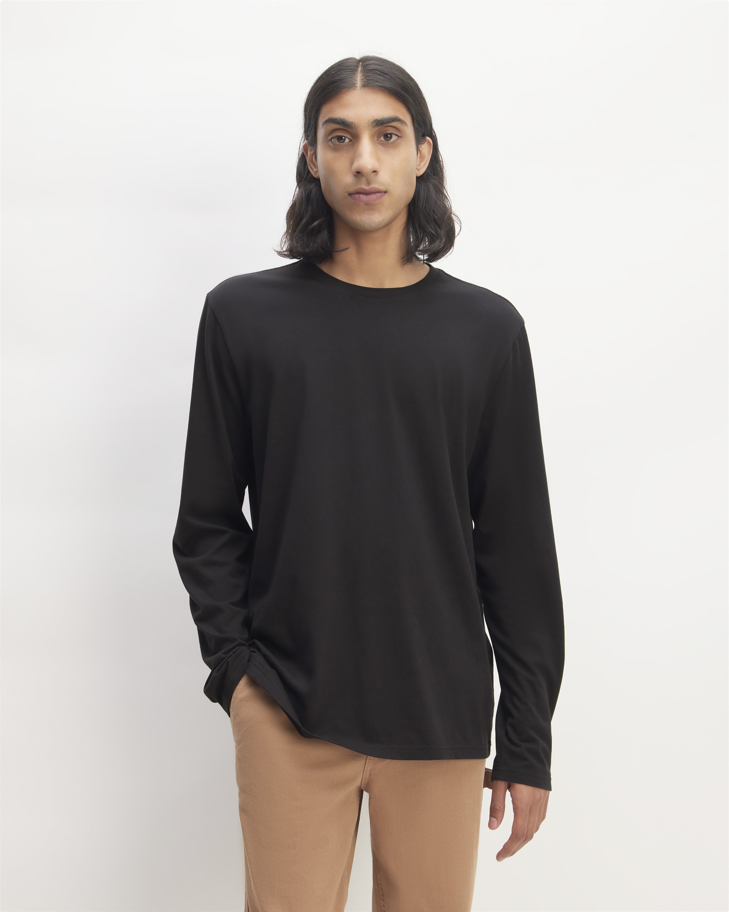 Oversized Organic Long Sleeve Shirt in Black