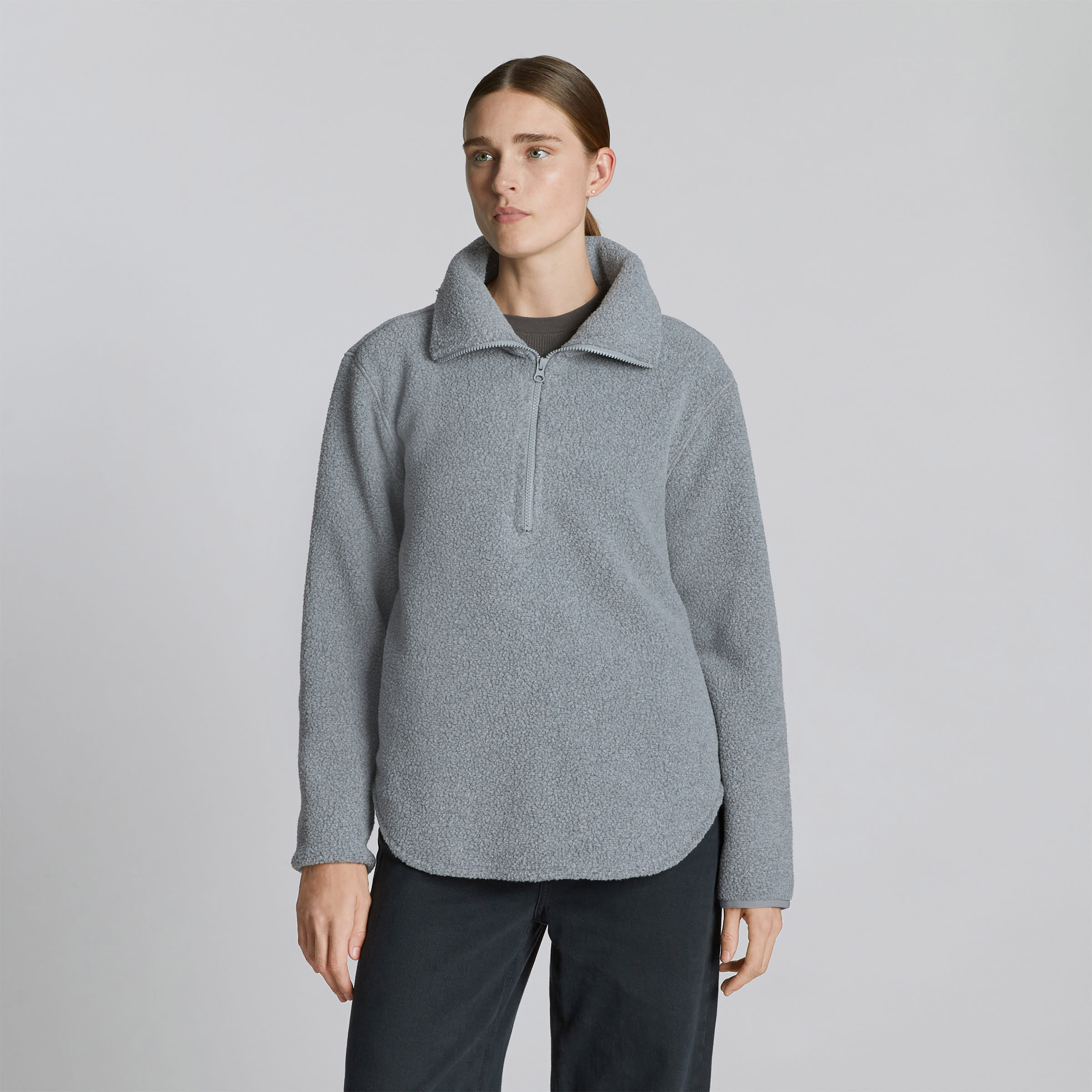 The ReNew Fleece Half-Zip Heathered Coal – Everlane