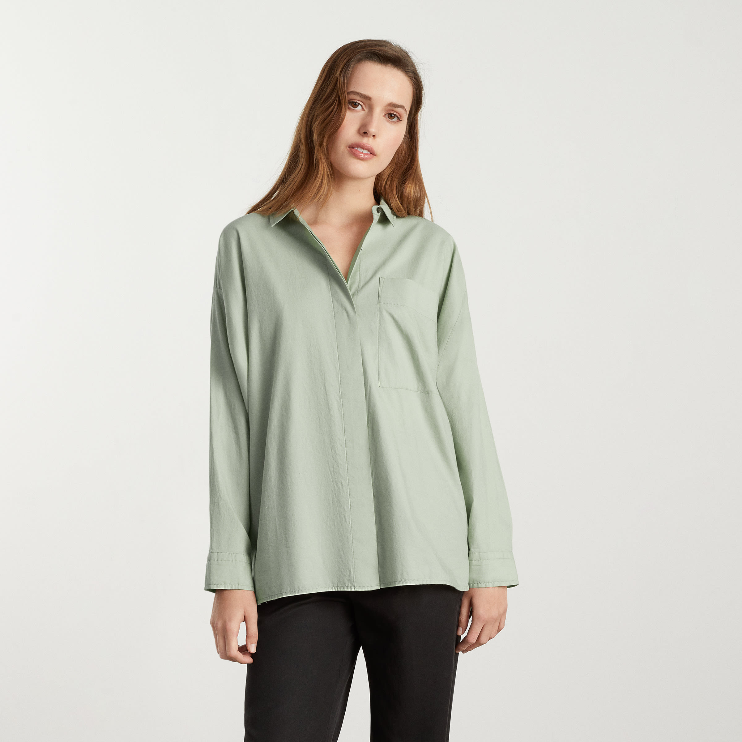 The Oversized Silky Cotton Shirt Laurel – Everlane