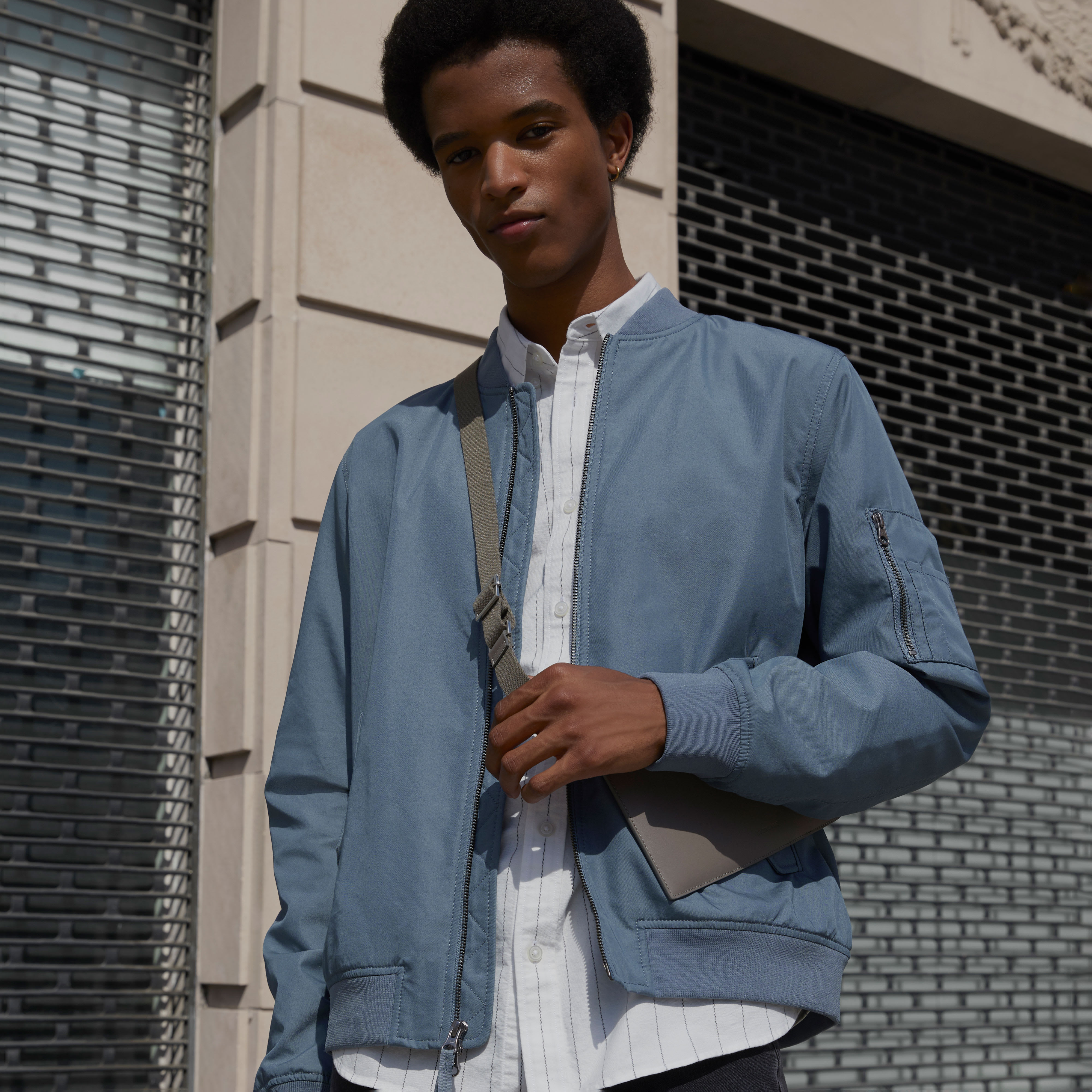 The Bomber Jacket Uniform Faded Blue Everlane