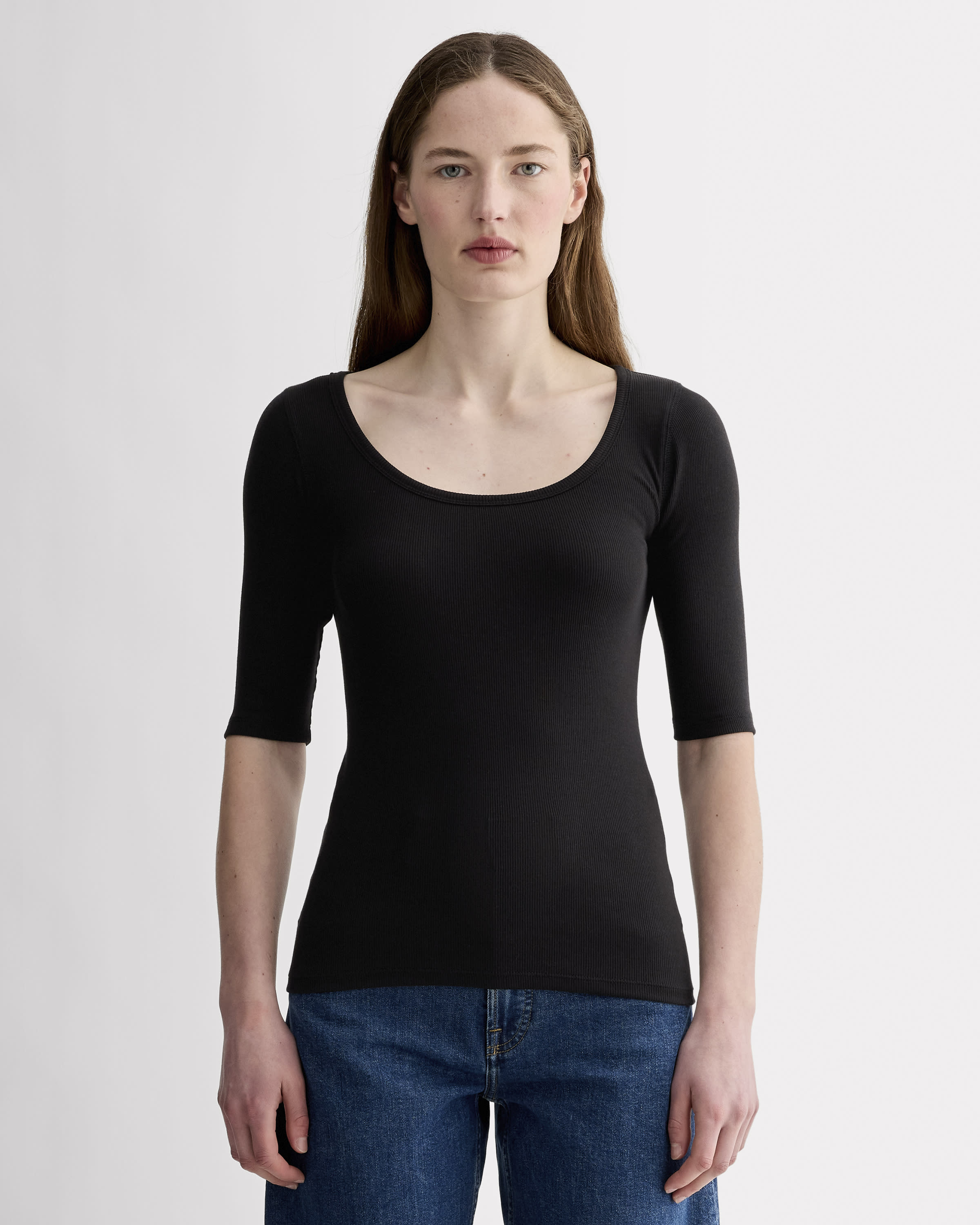 COTTON RIB T-SHIRT | MARBLE