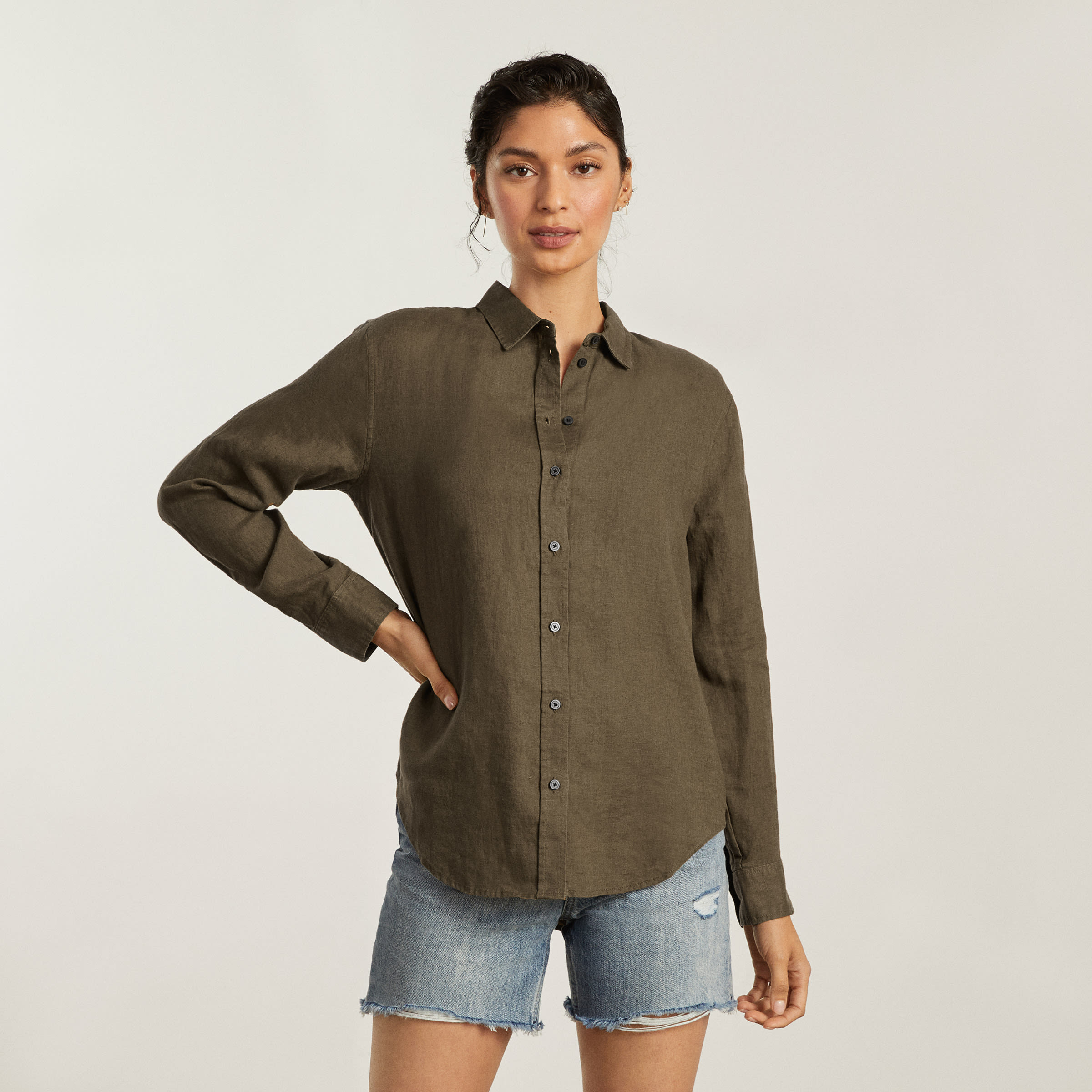 The Linen Relaxed Shirt Beech – Everlane