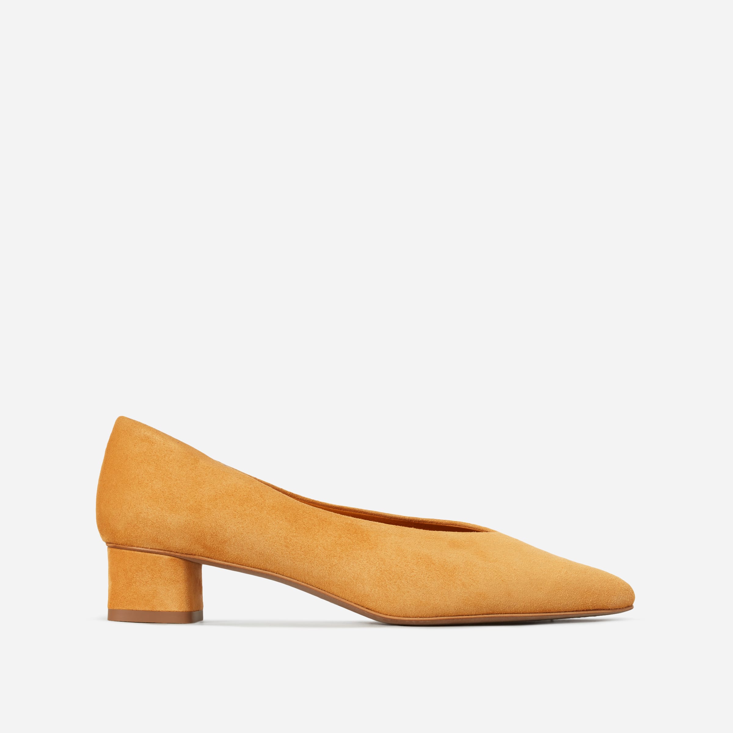 The V Heel Mustard Suede Everlane