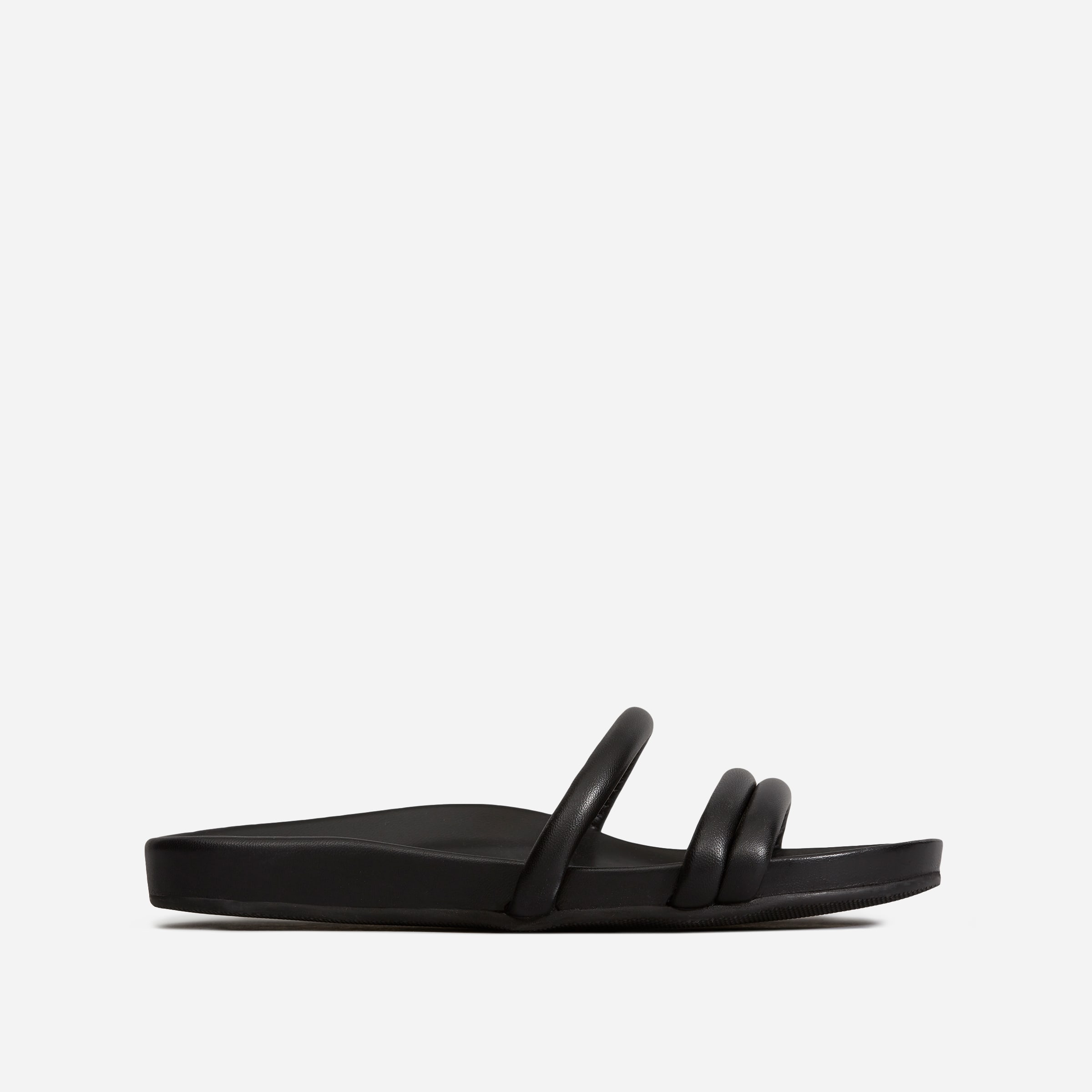 The Form Three-Strap Sandal Black – Everlane
