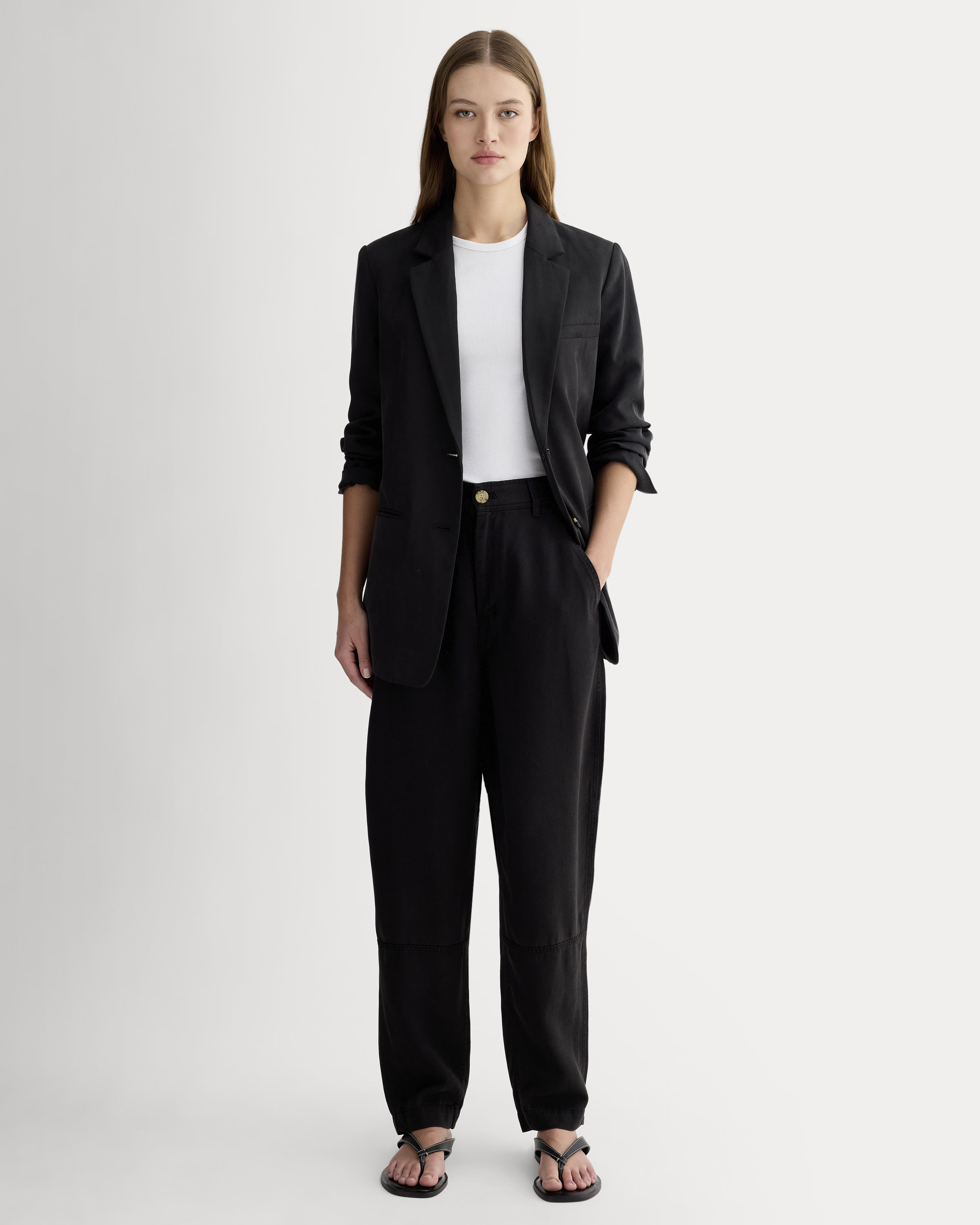 ★22-23FW★COVERNAT★Women's Easy Chino Pants Women's Mid-Rise Straight Leg Relaxed Chino Pants