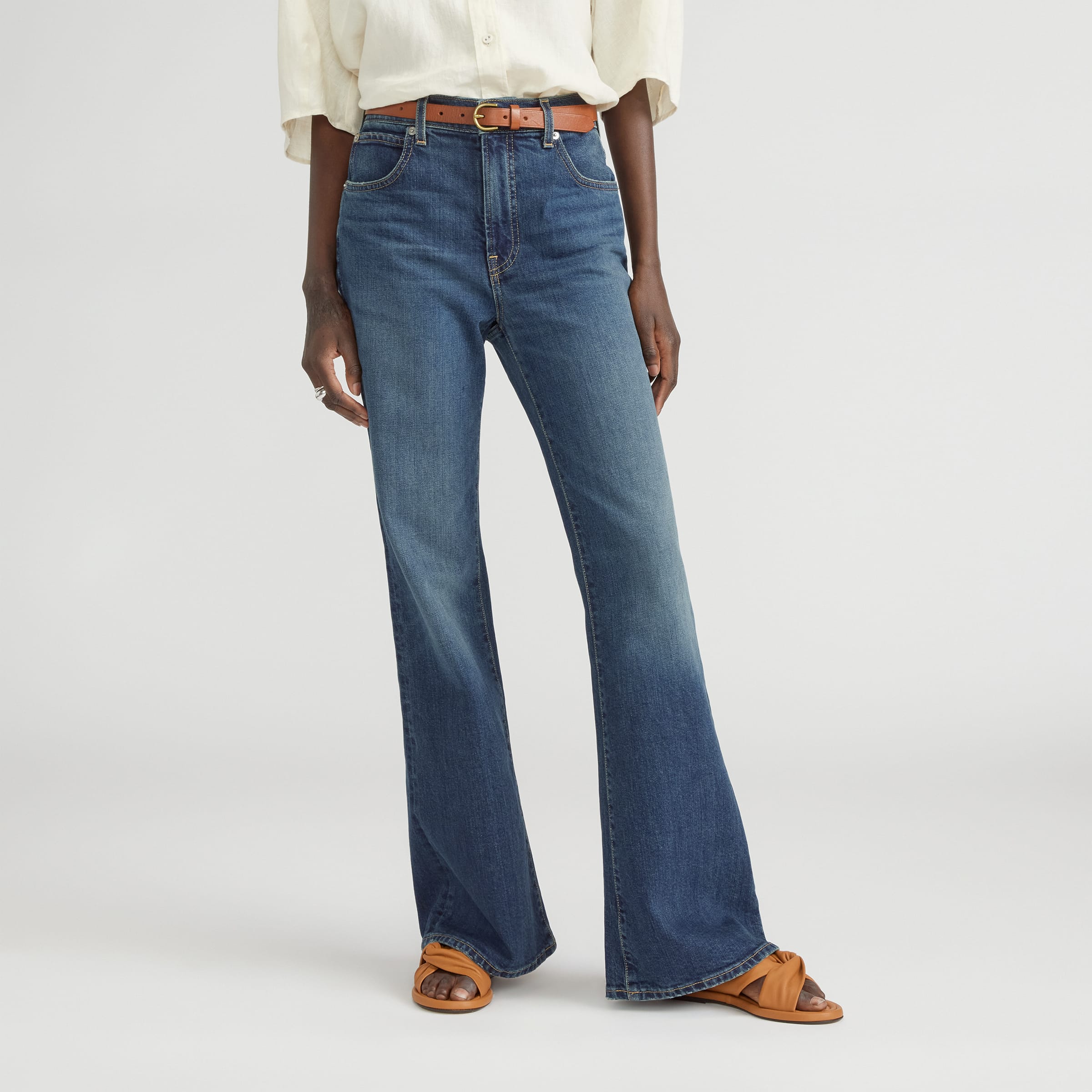 The High-Rise Flare Jean Deep Blue – Everlane