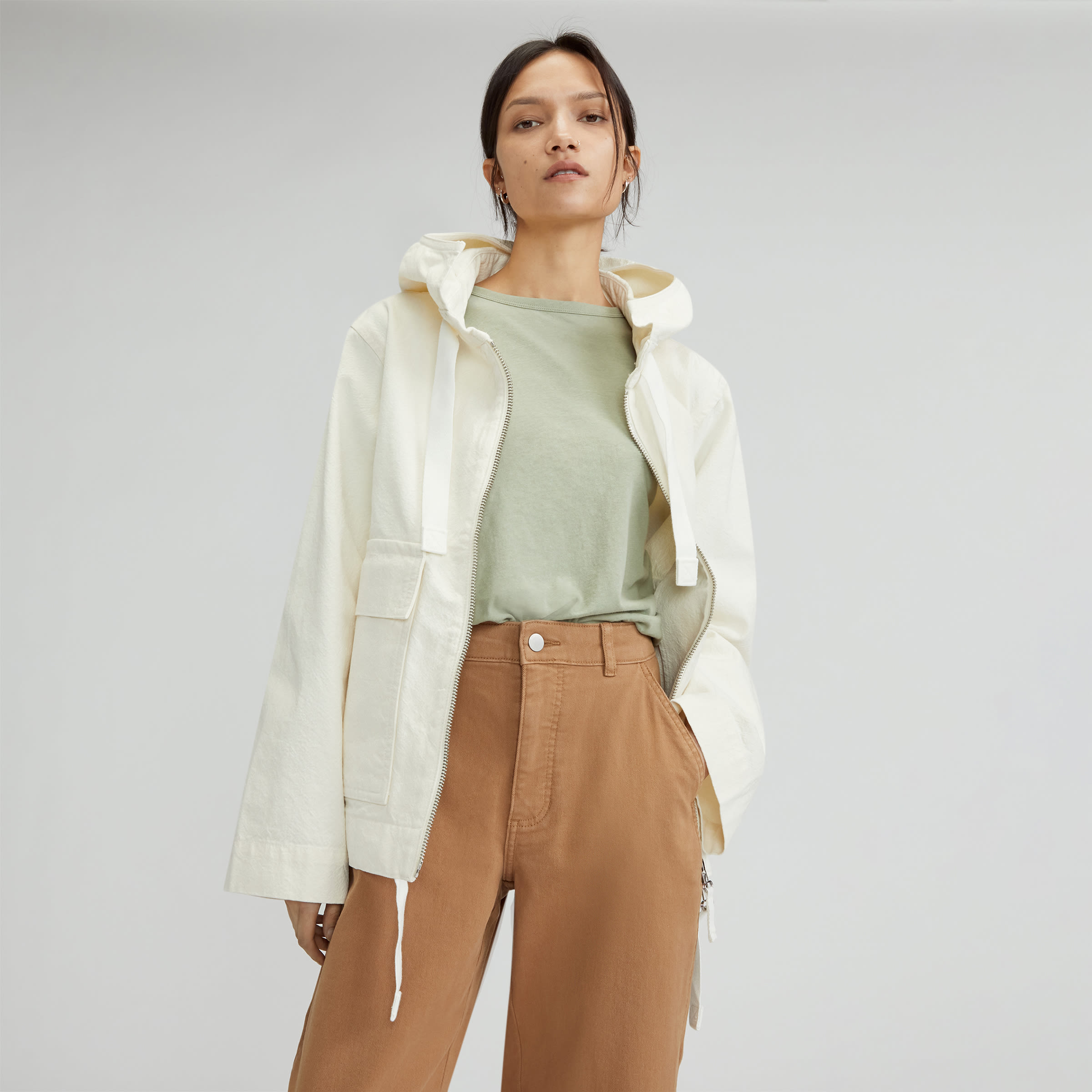 The Canvas Organic Cotton Anorak Bone Everlane
