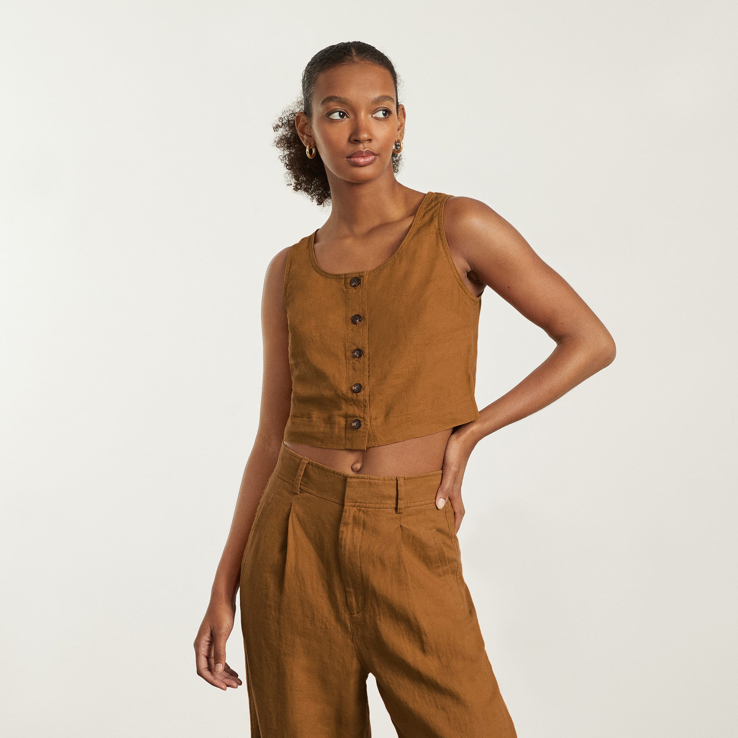 CLOSED Linen Tank Top - Maple Brown