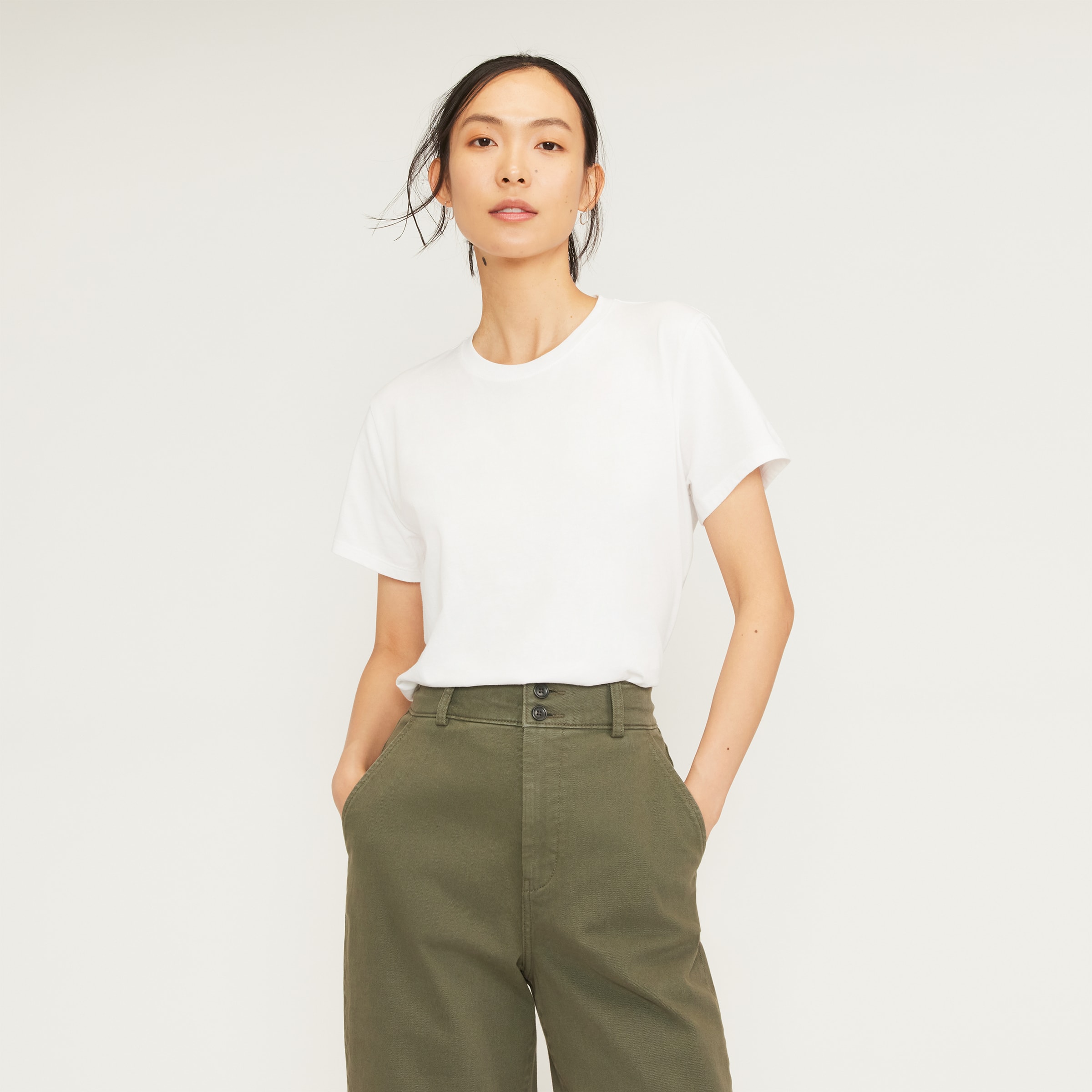 The Organic Cotton Box-Cut Tee White – Everlane