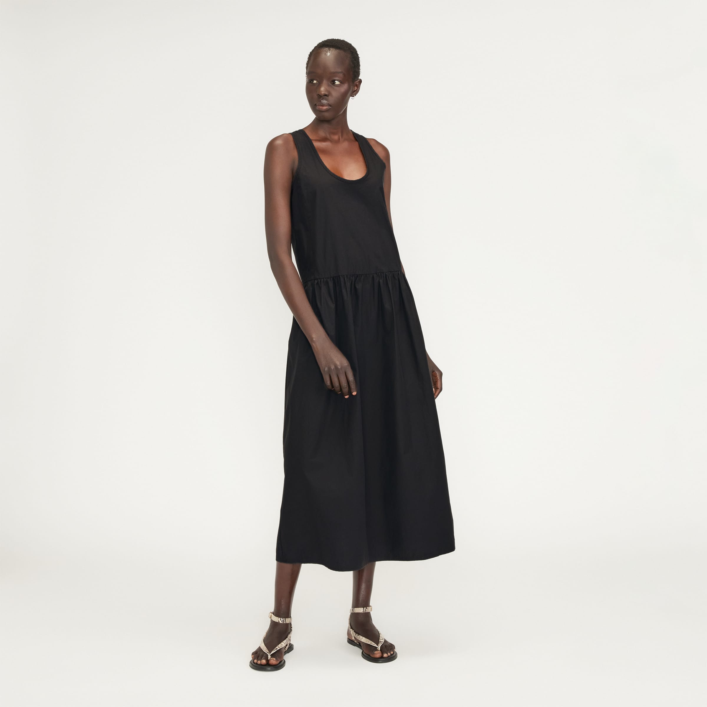 The Poplin Summer Dress Black Everlane