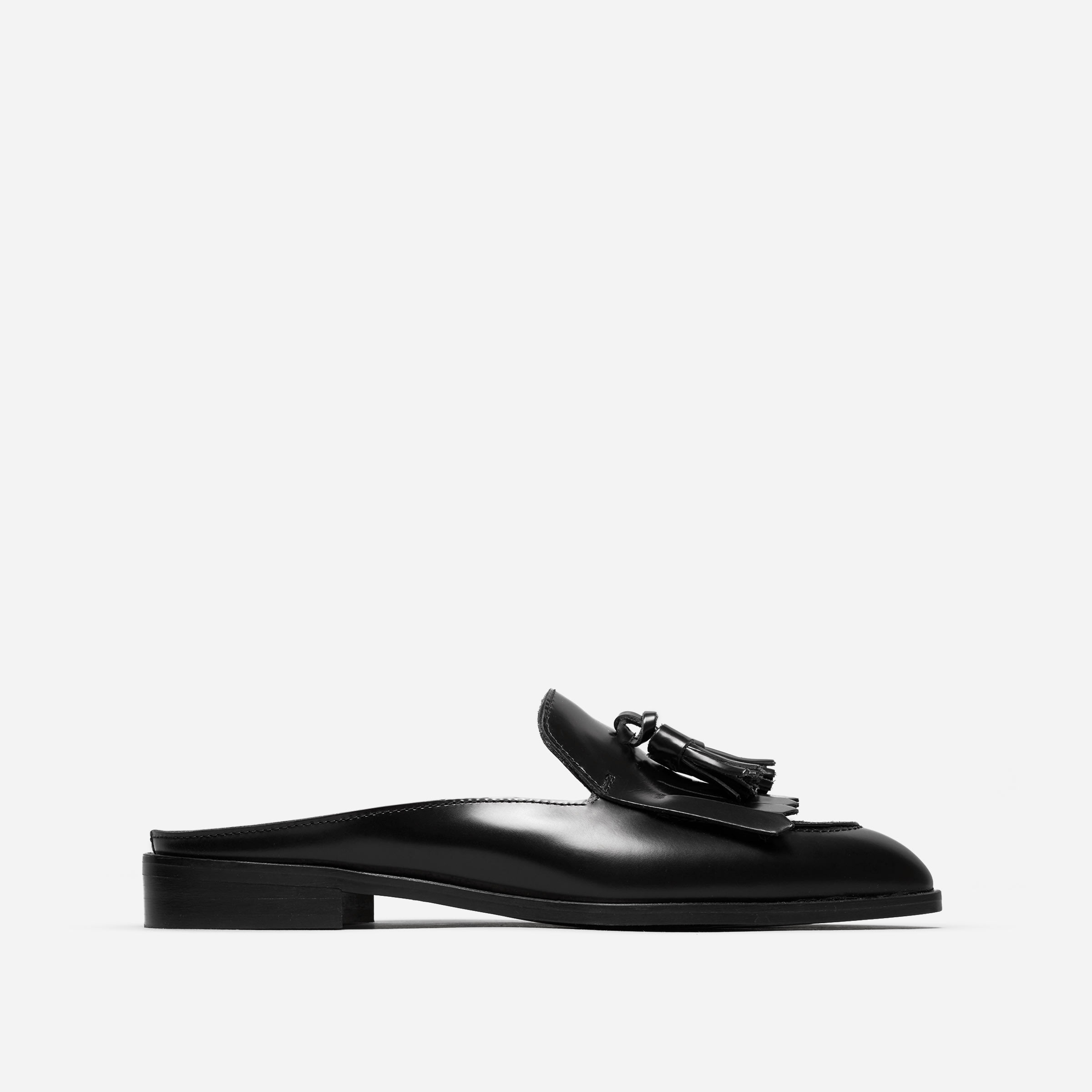 The Modern Tassel Loafer Mule Black Everlane